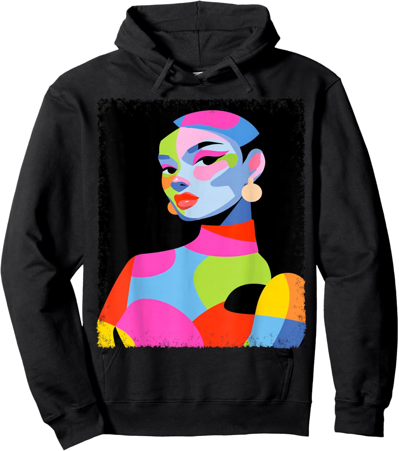 Feminine Women's Abstract Fashion Designer Hoodie - Hoodie | Black