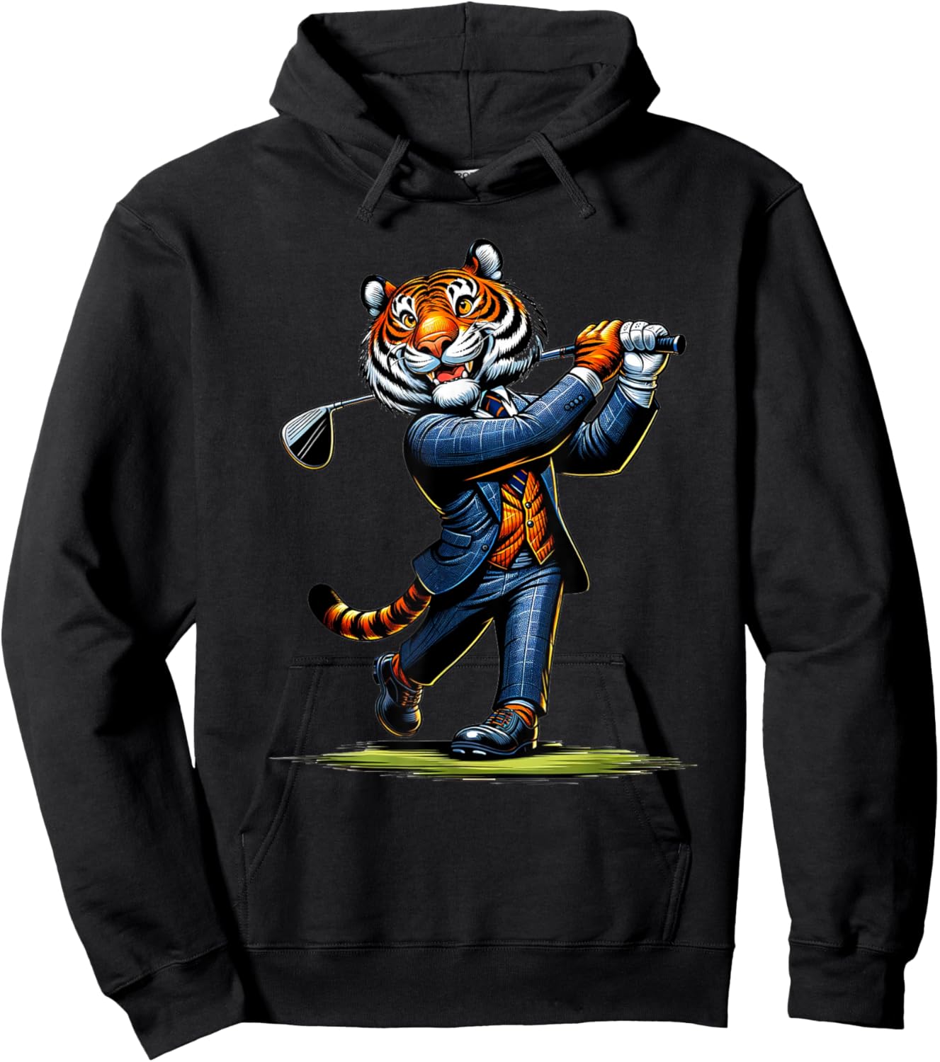 Golf Tiger Design | Cute Tiger Design for Golfers Hoodie - Hoodie | Black