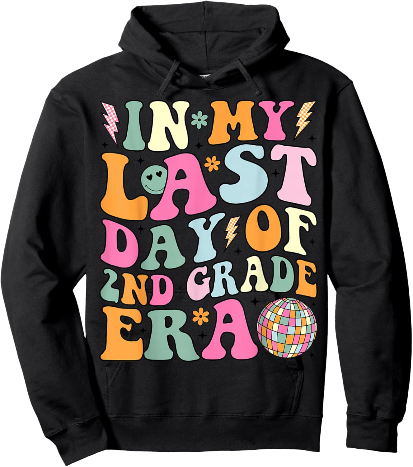 Groovy In My Last Day Of 2nd Grade Era Last Day of School Hoodie - Hoodie | Black