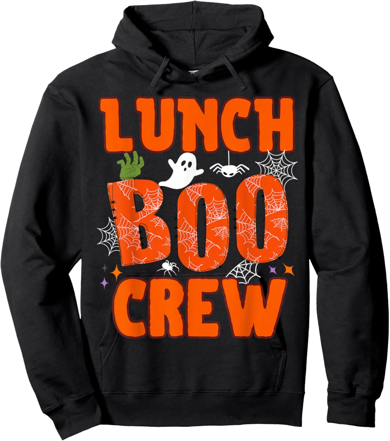 Lunch Lady Boo Crew Cafeteria Halloween Costume Matching Hoodie - Hoodie | Black