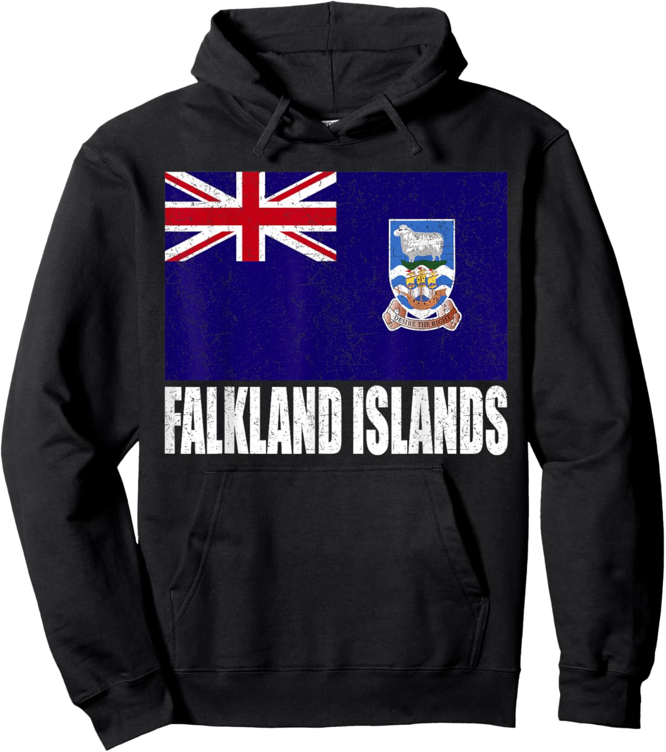 Falklandinseln Flagge Grunge Vintage Souvenir Falkland Hoodie - Hoodie | Black