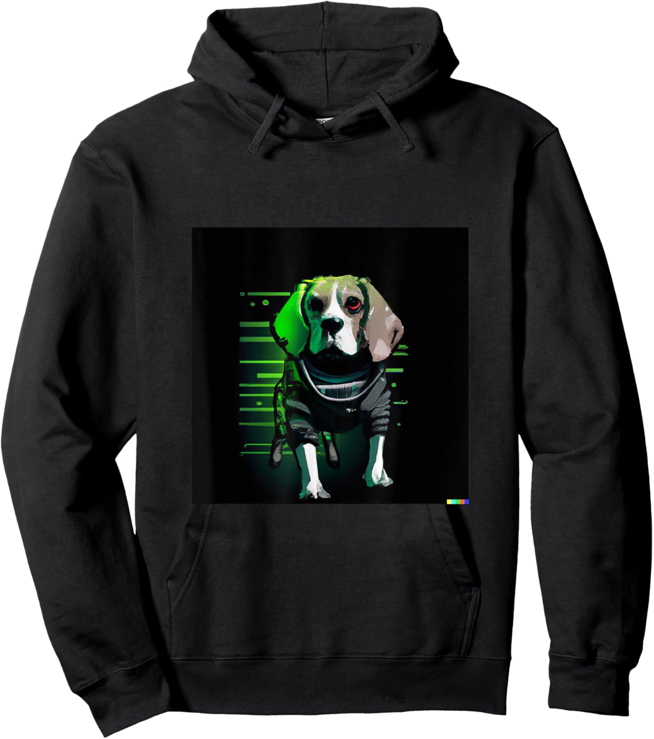 Cyberpunk Beagle | Funny Robot Dog Men Women cute distopic Hoodie - Hoodie | Black