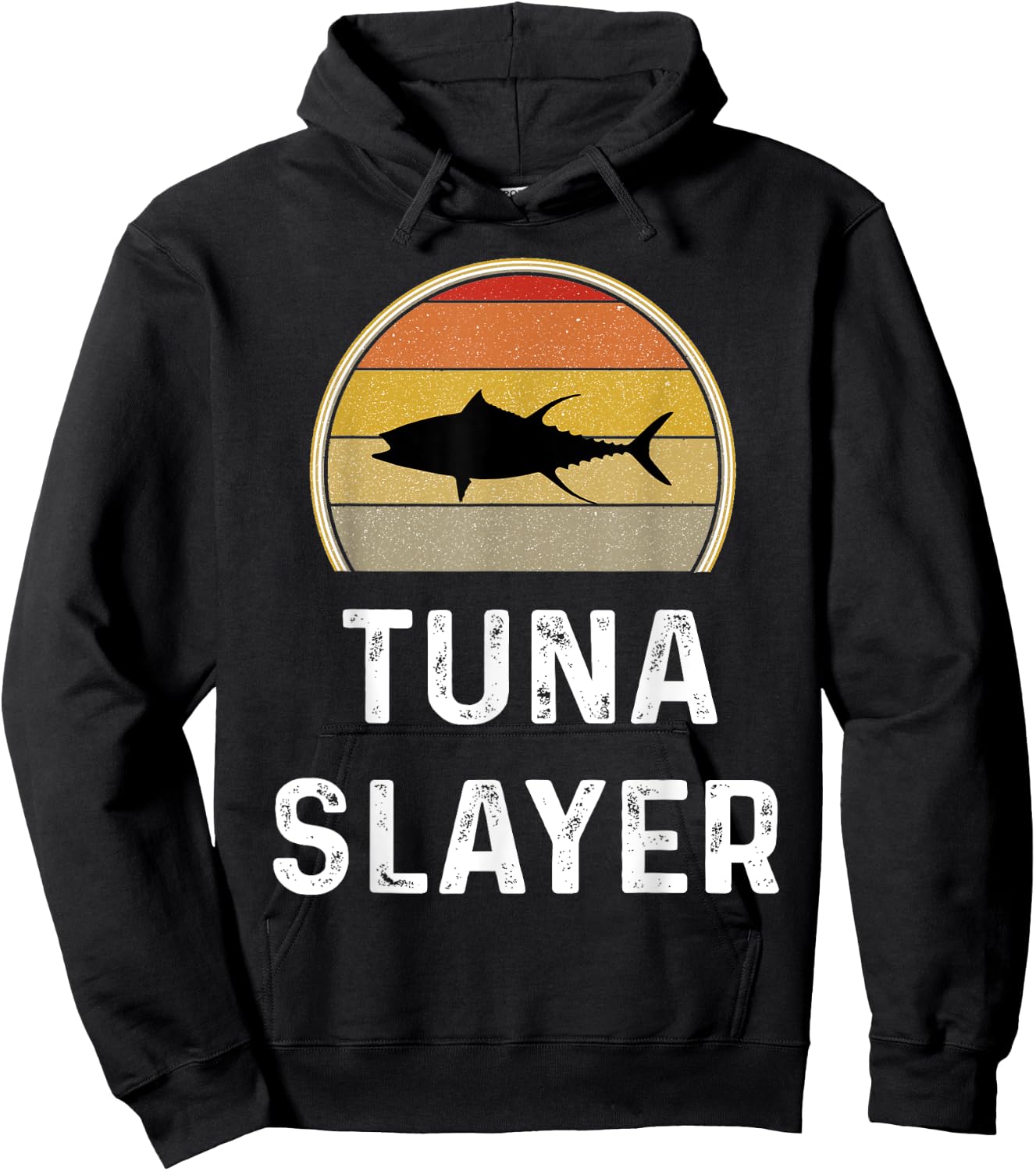 Tuna Slayer Fishing Gifts Funny Fisherman Shirt Retro Fish Hoodie - Hoodie | Black