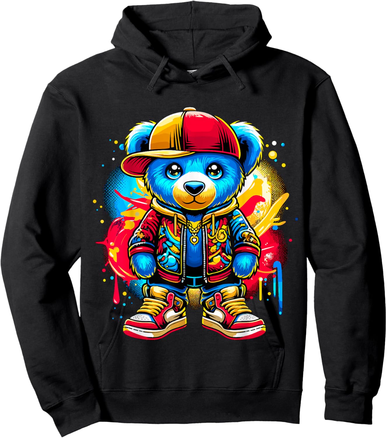 Hip Hop Teddy Bear Cool Hoodie - Hoodie | Black