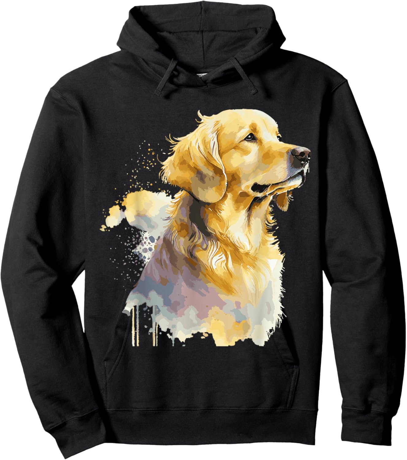 Watercolor Golden Retriever Hoodie - Hoodie | Black