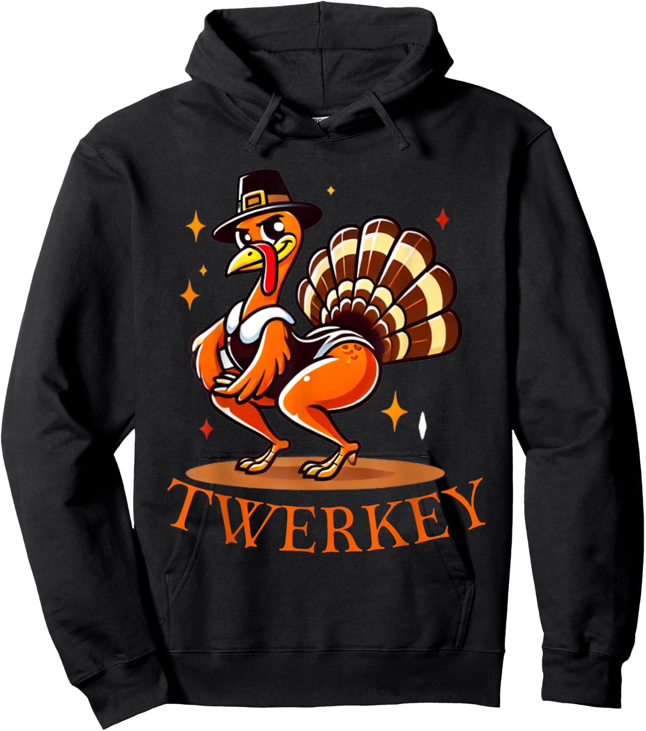 Funny Twerkey Twerking Turkey Dance Pilgrim Thanksgiving Hoodie - Hoodie | Black
