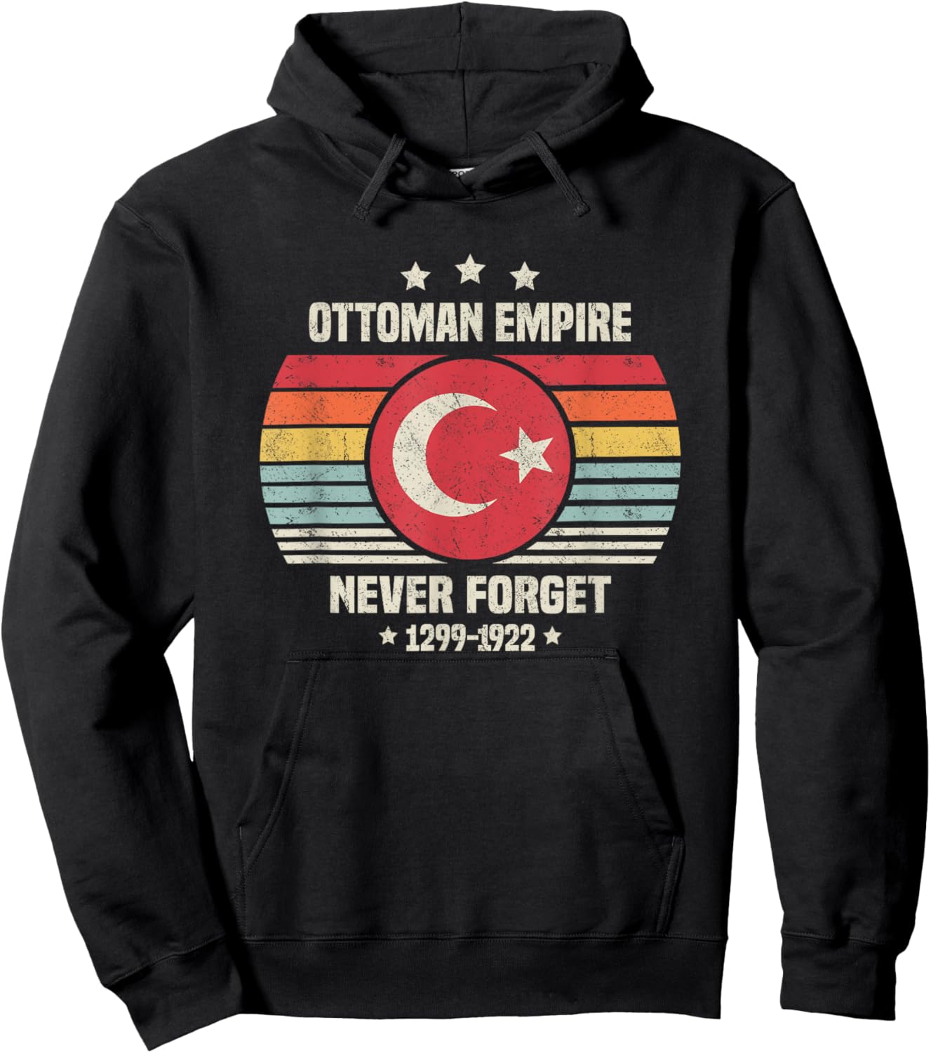 Never Forget Ottoman Empire Retro Style Funny History Hoodie - Hoodie | Black