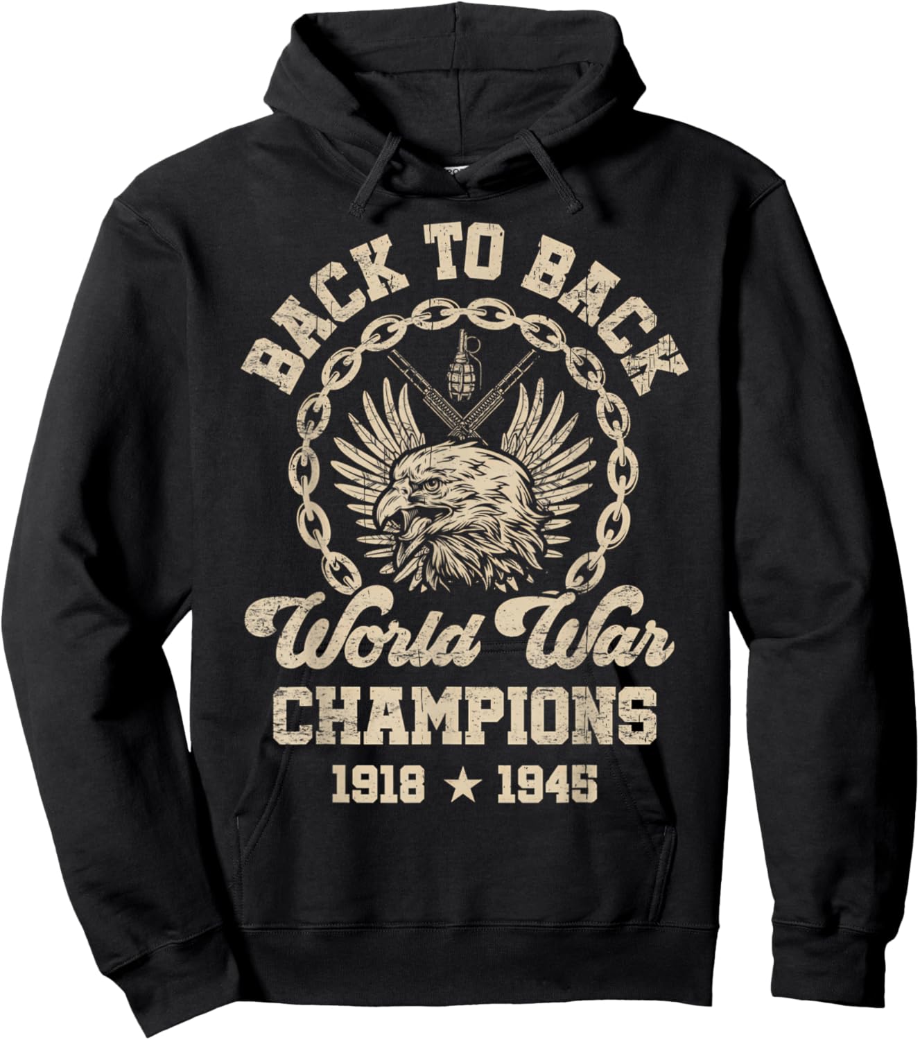 Back-to-Back World War Champs Funny Independence Day Design Hoodie - Hoodie | Black