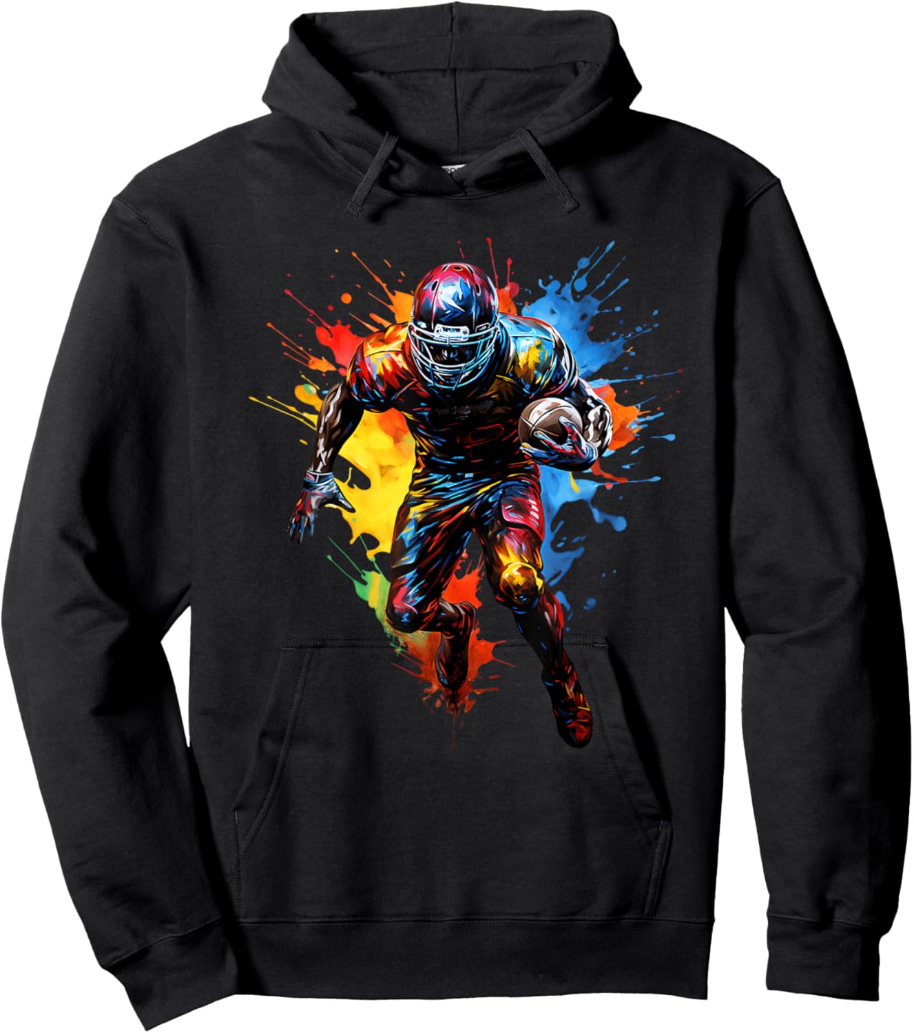 Football player paint splash Hoodie - Hoodie | Black