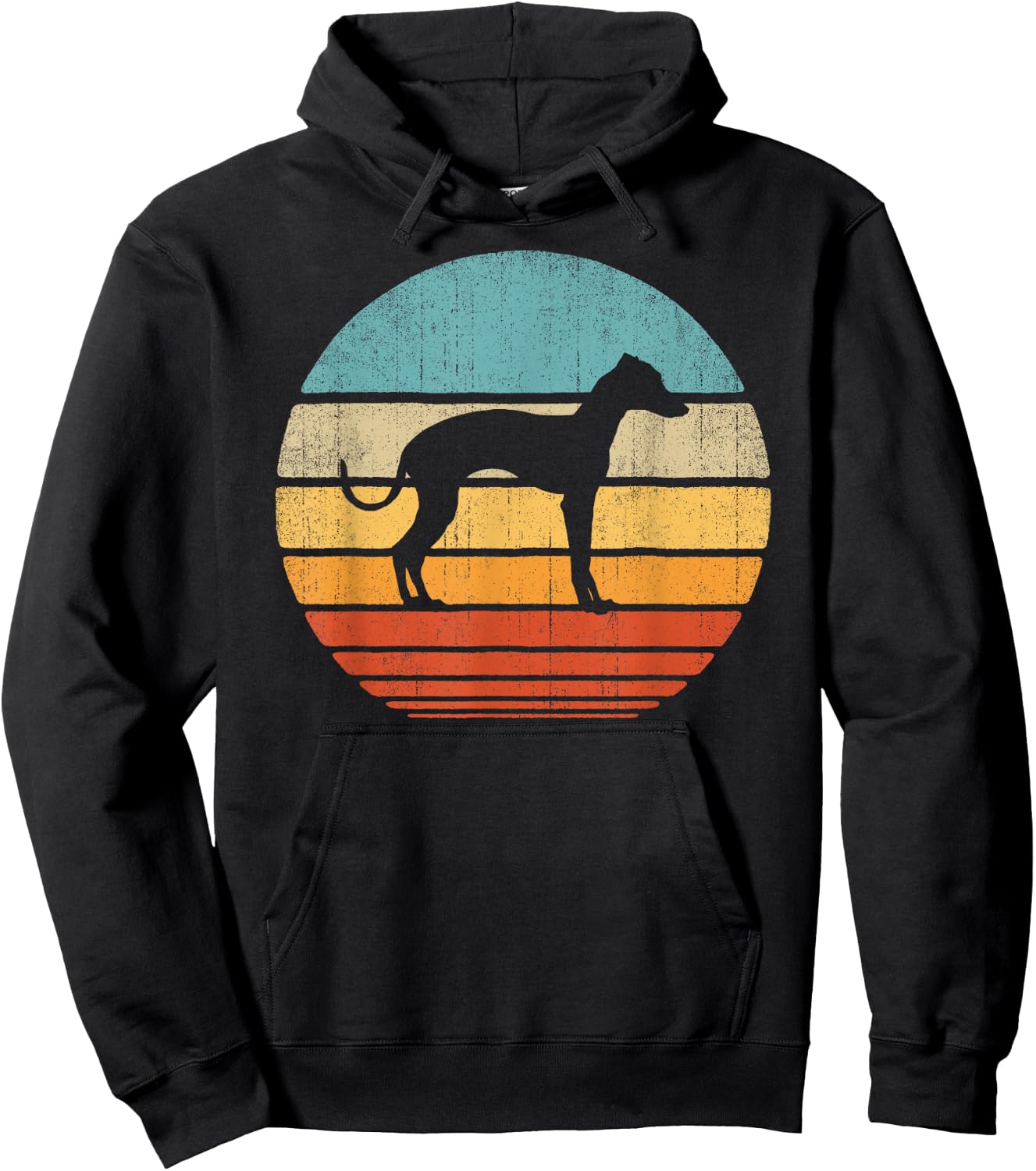 Italian Greyhound Retro Vintage 60s 70s Sunset Dog Lovers Hoodie - Hoodie | Black