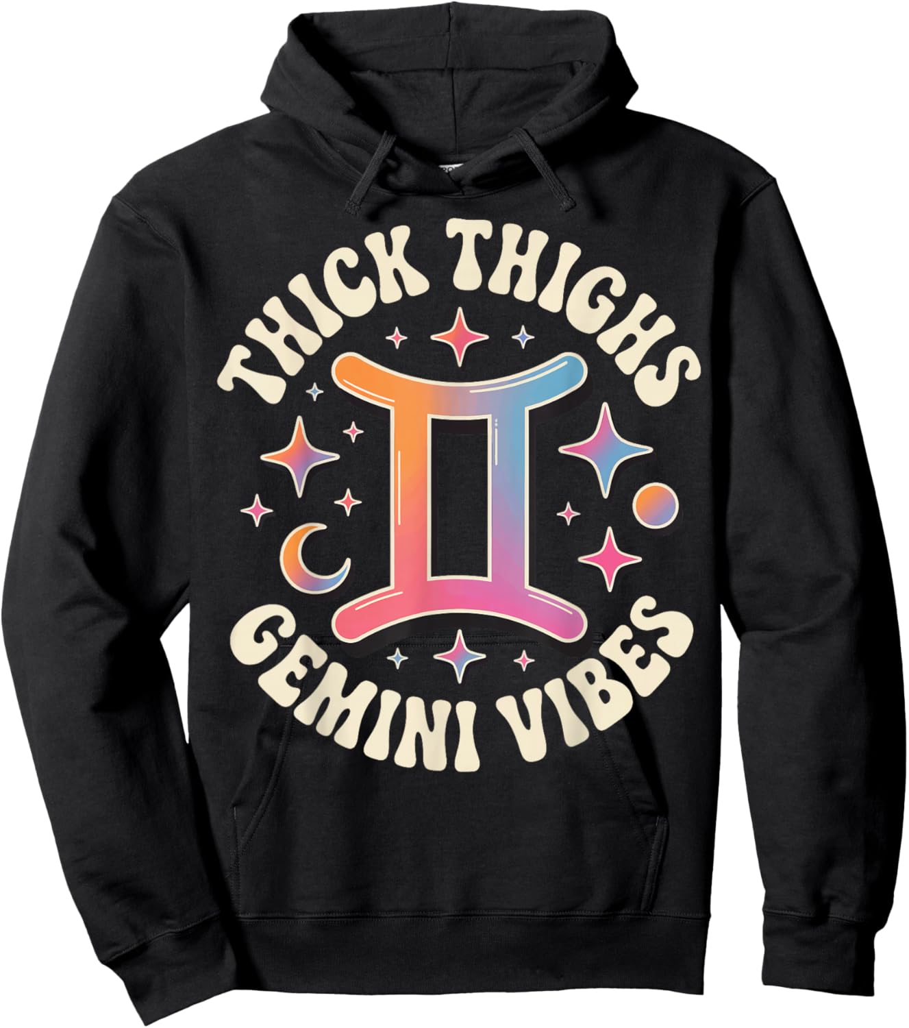 Thick Thighs Gemini Vibes Hoodie - Hoodie | Black