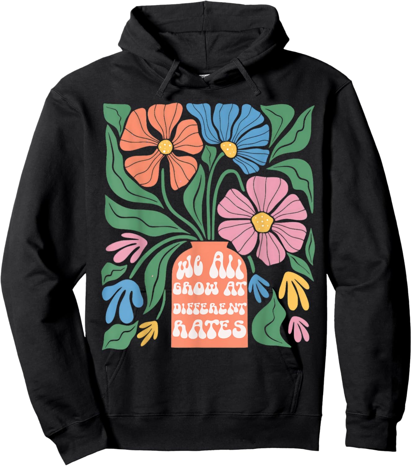 We All Grow At Different Rates First Day Of School Teacher Women Kids Hoodie - Hoodie | Black