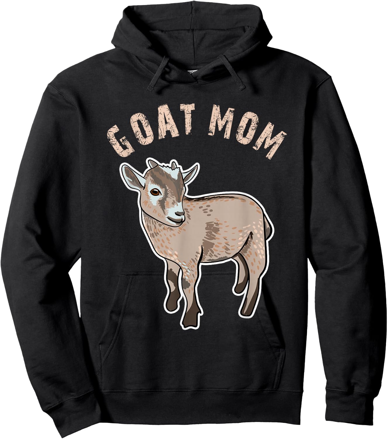 Cute Goat Mom Illustration Lovers Gifts Owner Farmer Gift Hoodie - Hoodie | Black