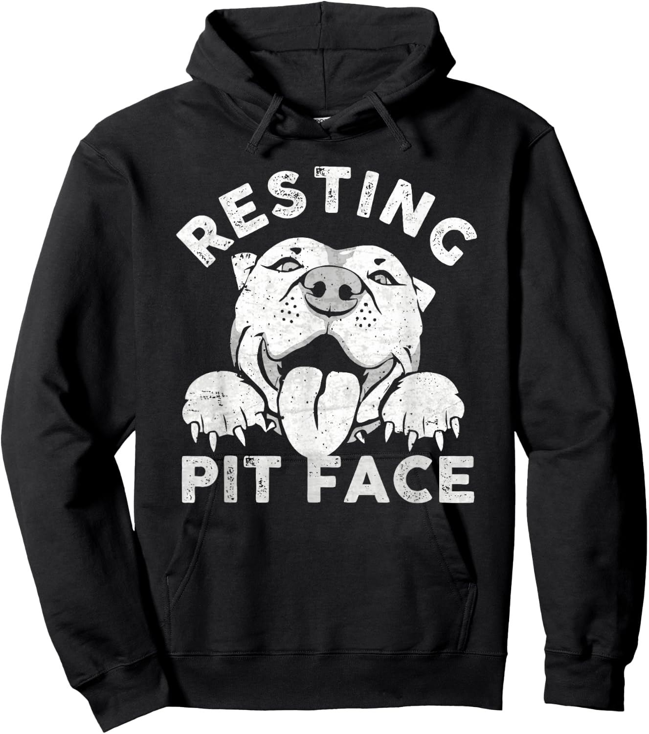 Pitbull Dog Resting Pit Face Sarcastic Humor Quotes Men Women Hoodie - Hoodie | Black