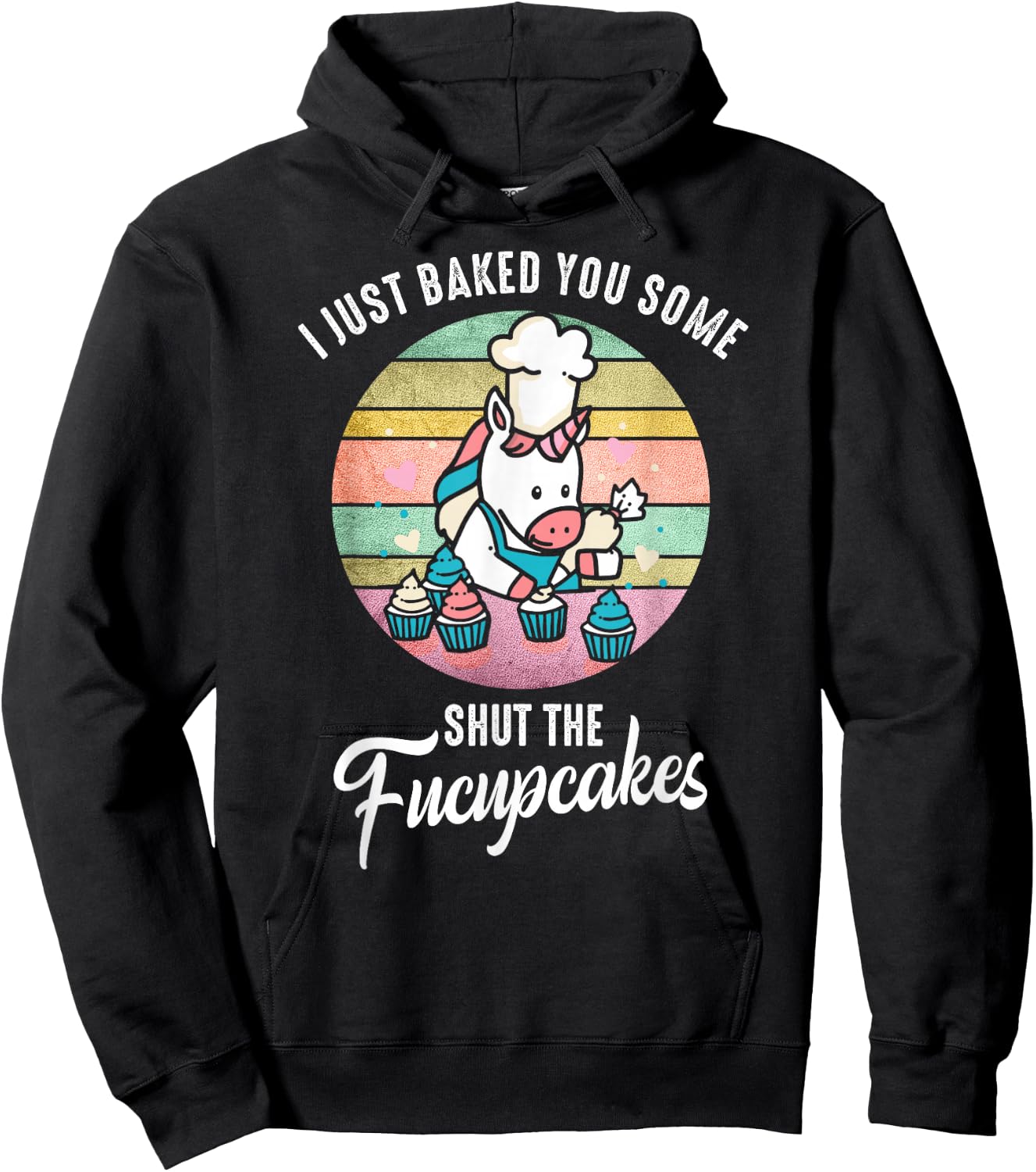Shut the Fucupcakes - Funny Unicorn Cuss Shirt Gift Hoodie - Hoodie | Black