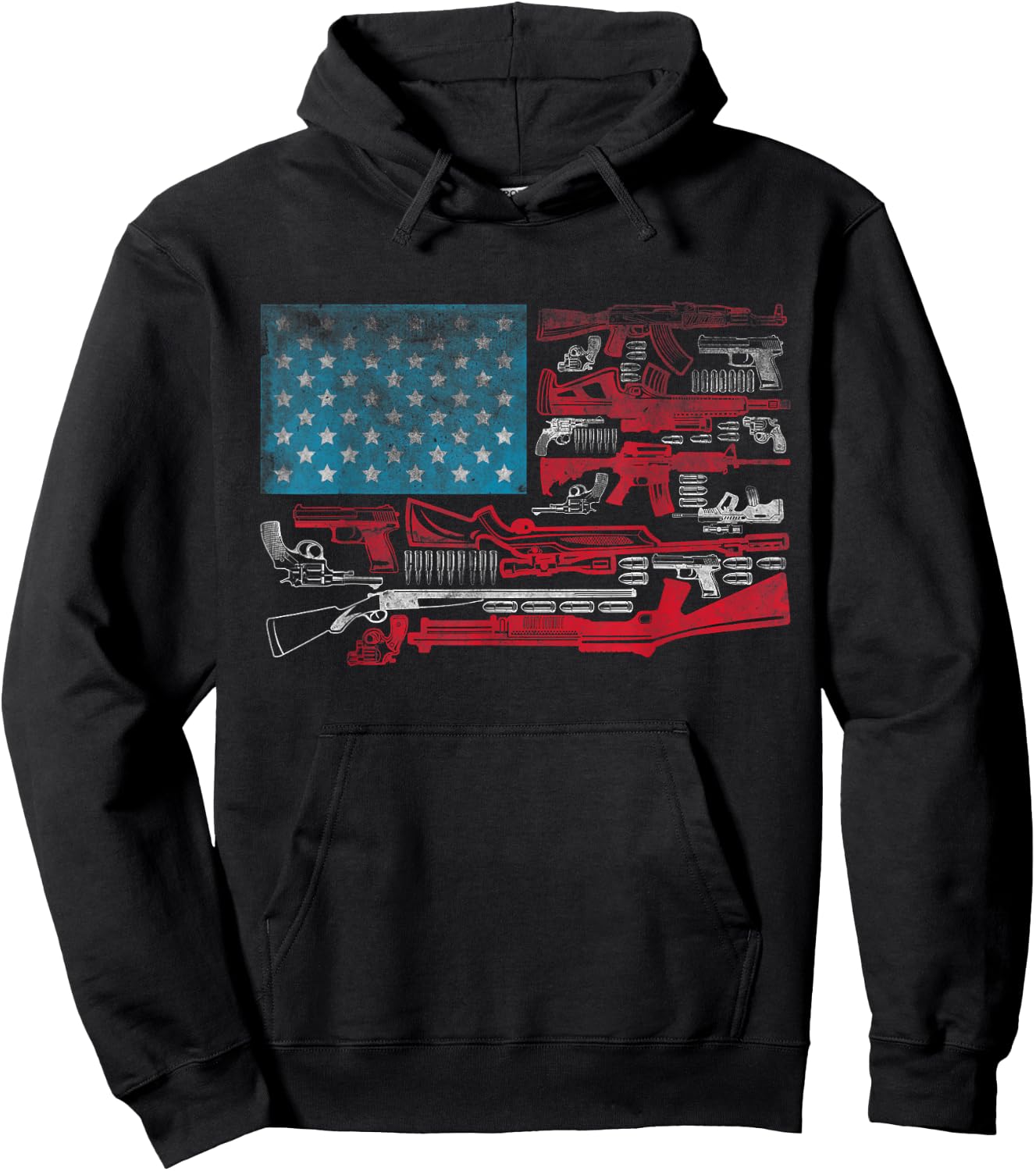 American Flag Guns Riffles Bullets US Flag Weapon Ammo Lover Men Hoodie - Hoodie | Black