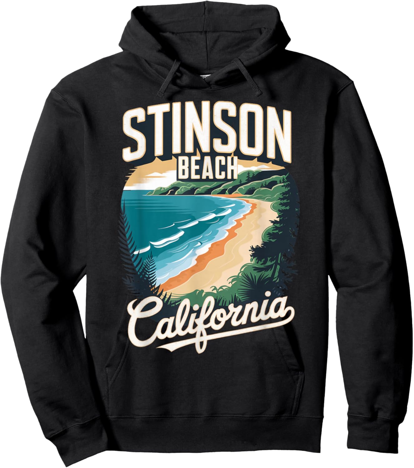 Stinson Beach California Scenic Coastline Hoodie - Hoodie | Black