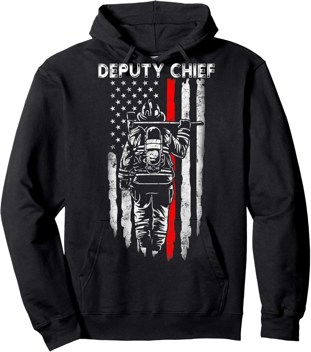 Deputy Fire Chief American flag gifts Patriotic Firefighter Hoodie - Hoodie | Black