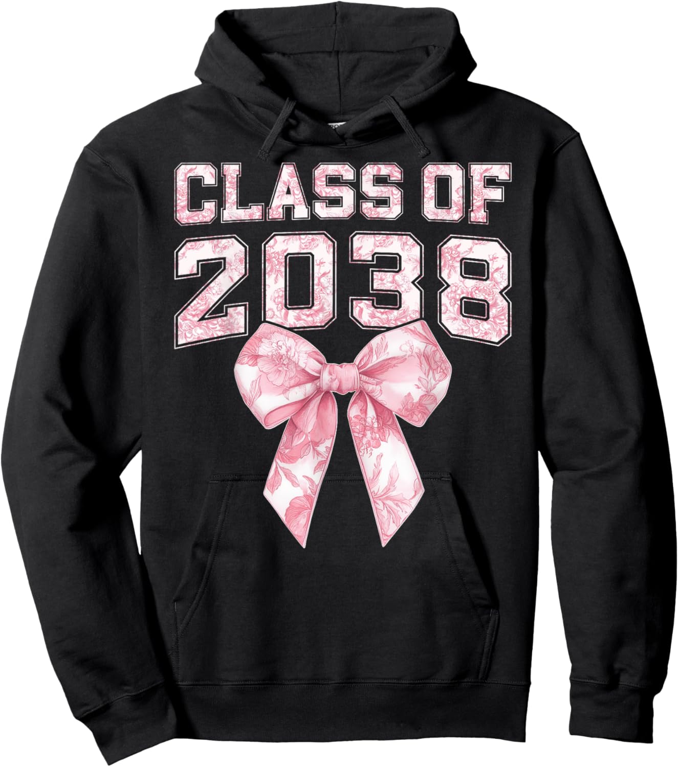 Coquette Bow Preppy Class of 2038 Girly Girl 2038 Graduation Hoodie - Hoodie | Black