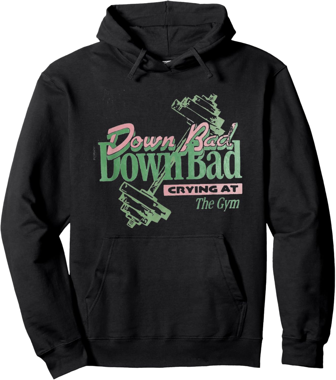 Down Bad Crying At The Gym, Workout Hoodie - Hoodie | Black