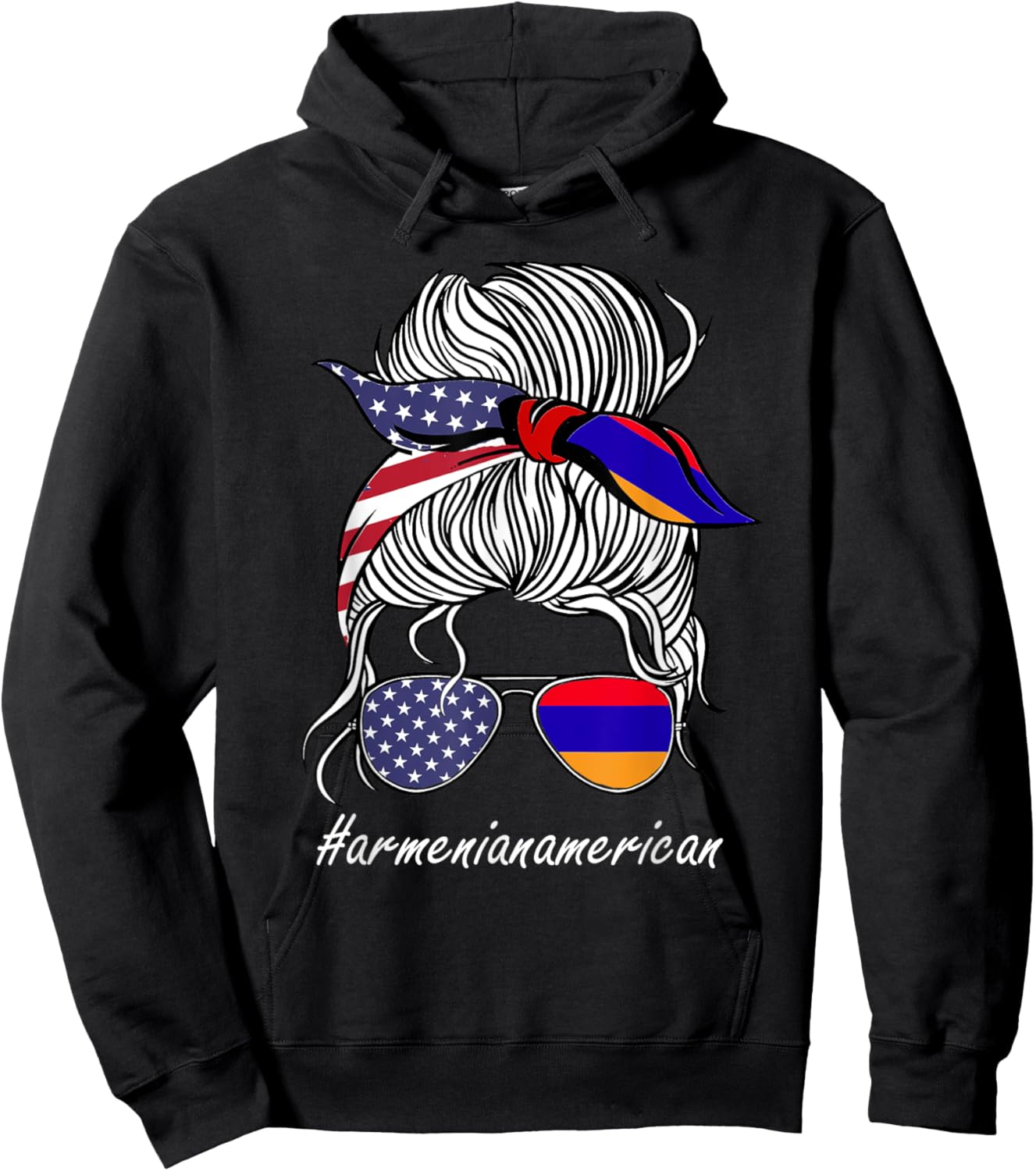 Armenia Women Heritage American Grown Girl Armenia Flag Hoodie - Hoodie | Black