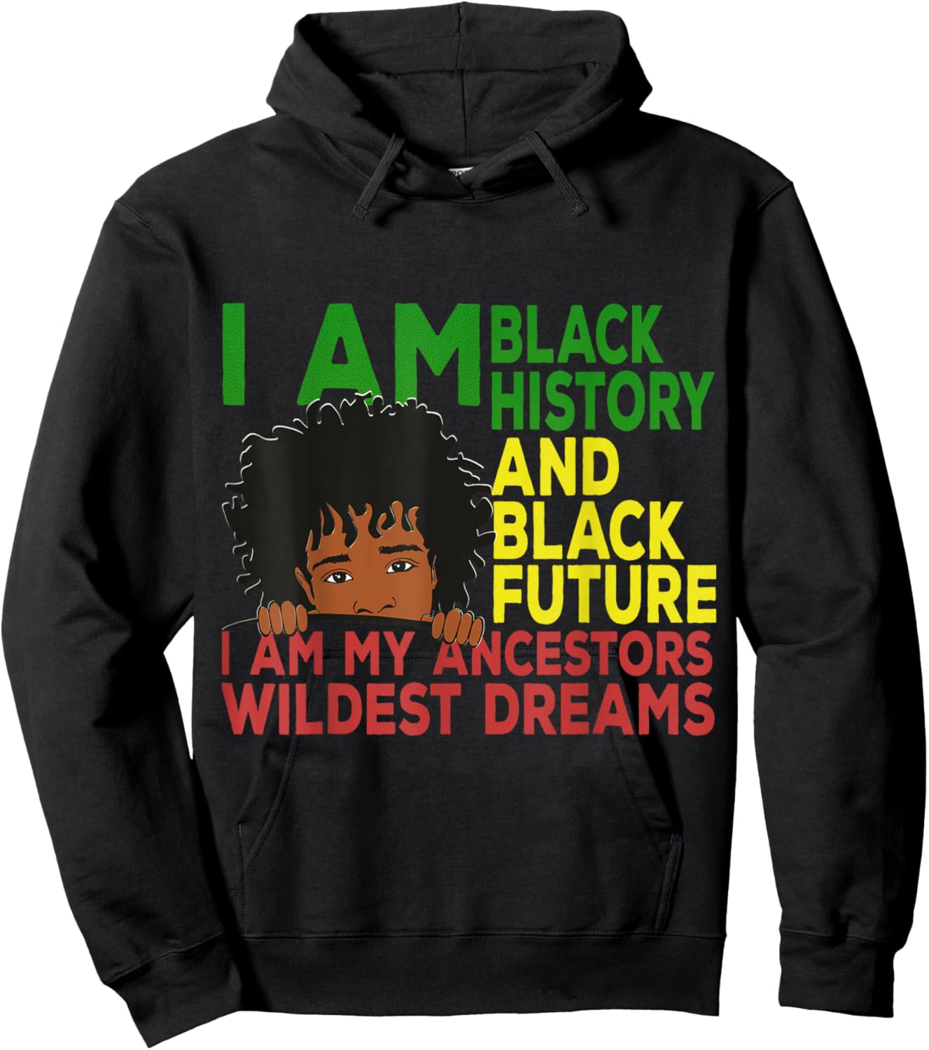 Happy Juneteenth Independence Teen Youth Afro Locs Black Boy Hoodie - Hoodie | Black