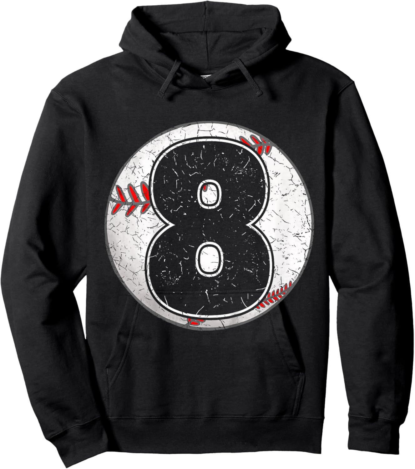 Kids Birthday Boy 8 Eight Baseball 8th Birthday Baseball Player Hoodie - Hoodie | Black