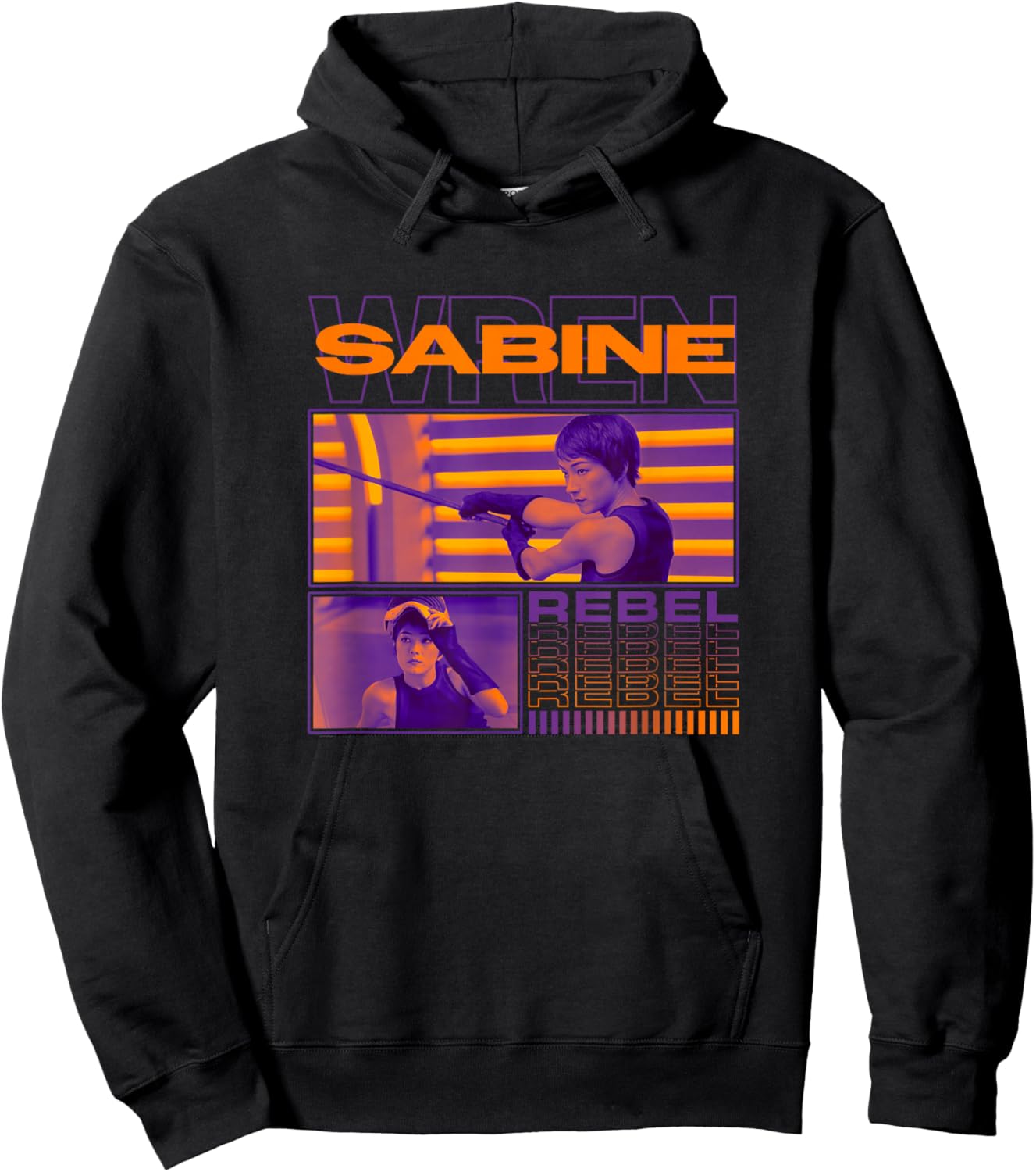 Star Wars: Ahsoka Sabine Wren Retro Rebel Knight Panels Hoodie - Hoodie | Black