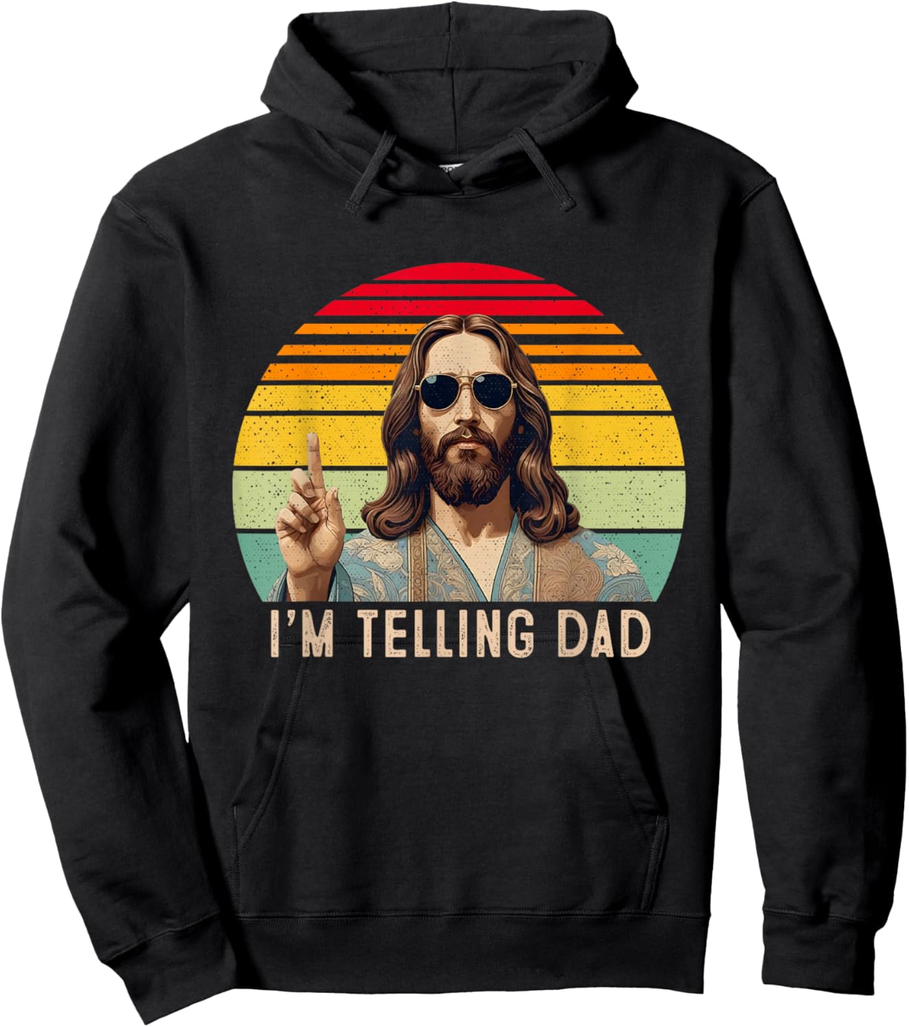Vintage I'm Telling Dad Jesus shirts Women Hoodie - Hoodie | Black