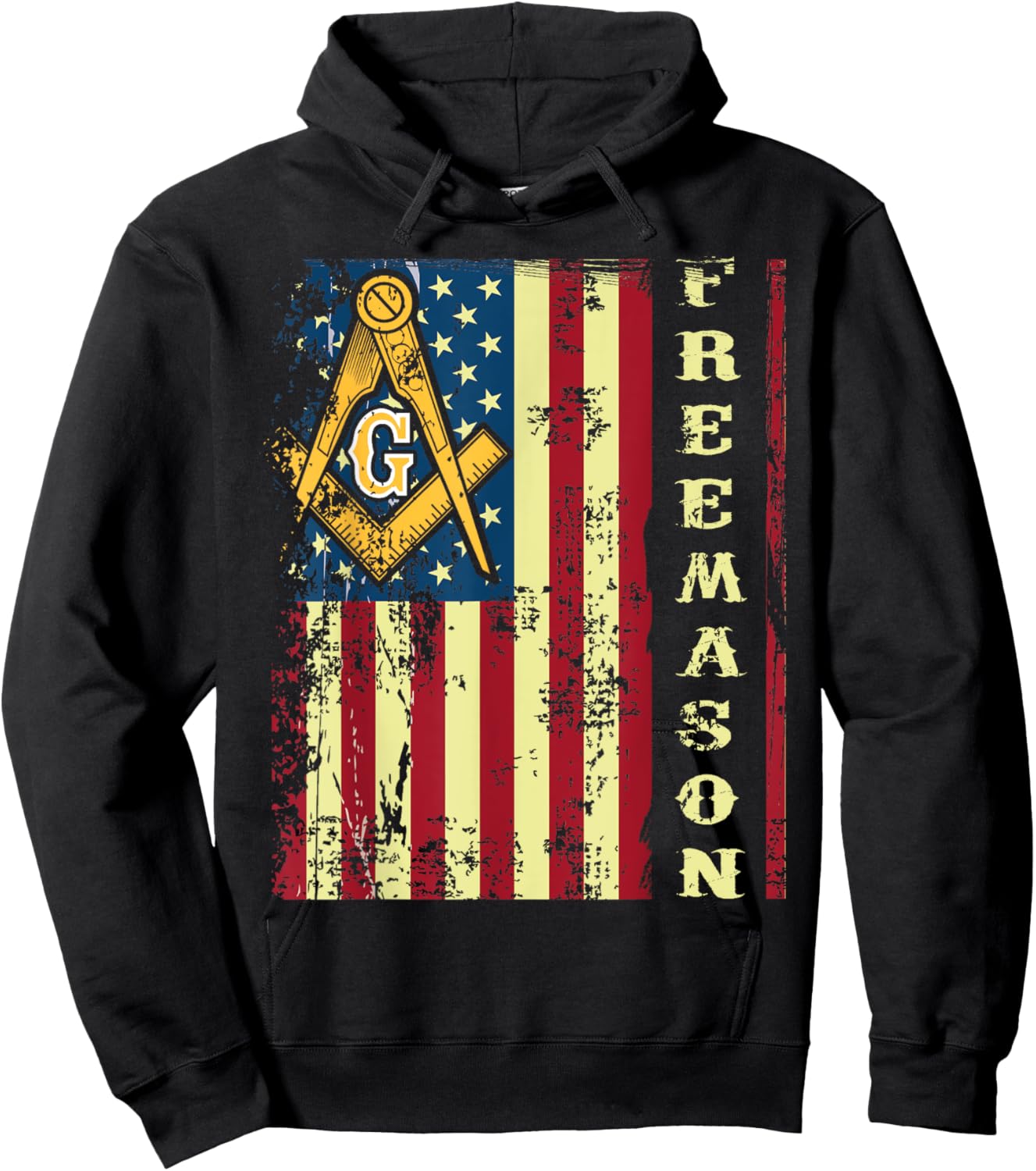 Freemason US Flag 4th of July Independence Parents' Day Hoodie - Hoodie | Black