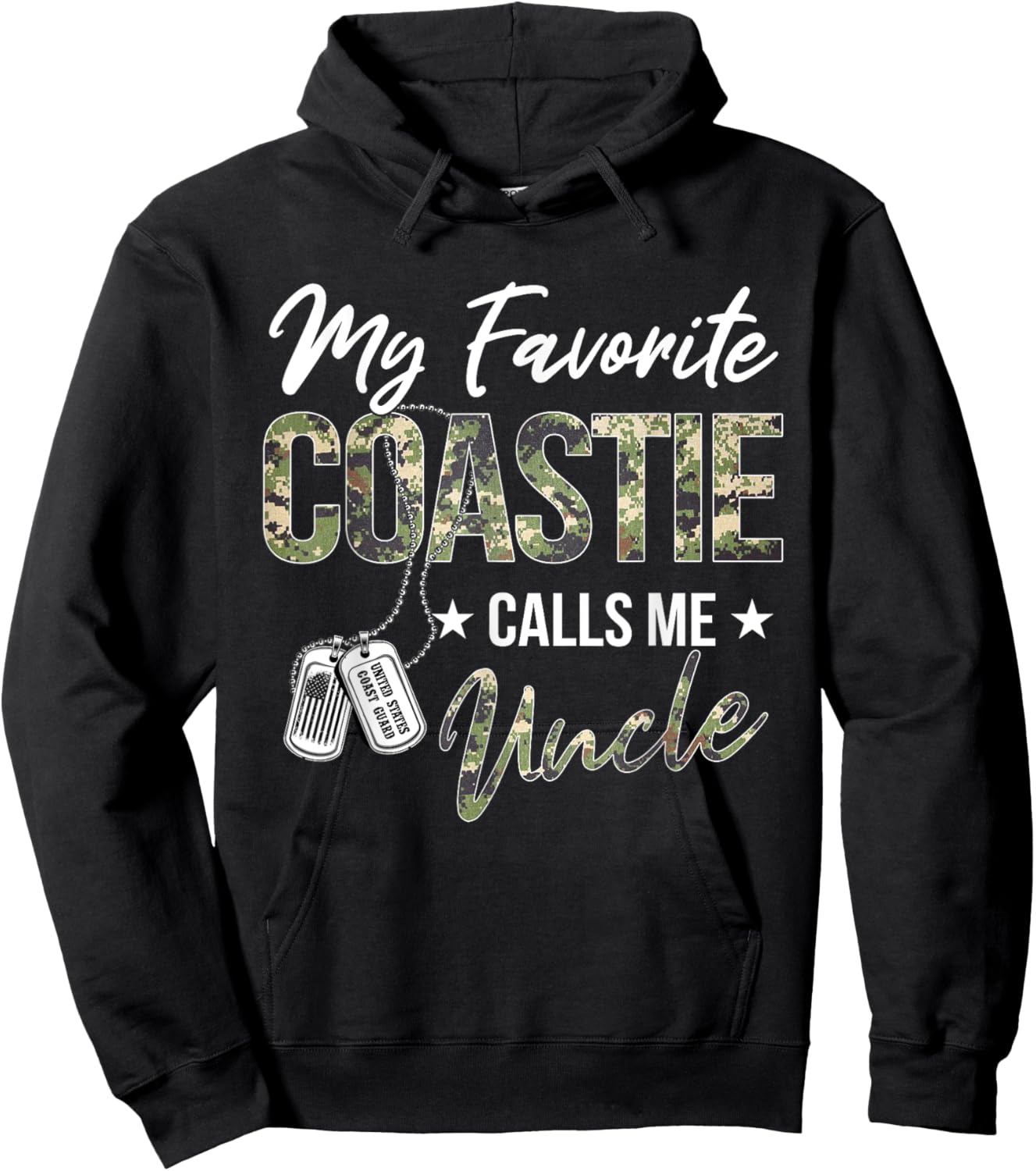 My Favorite Coastie Calls Me Uncle Proud US Coast Guard Hoodie - Hoodie | Black