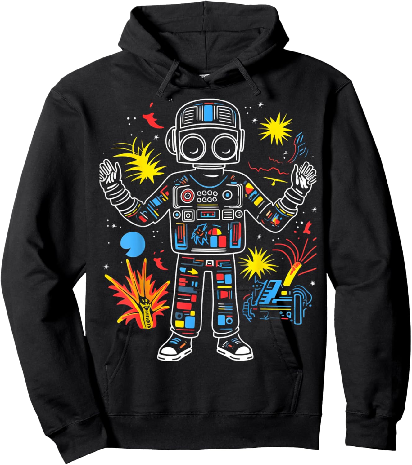Space Boom | Men Women (S-6XL) | Graphic Hoodie - Hoodie | Black