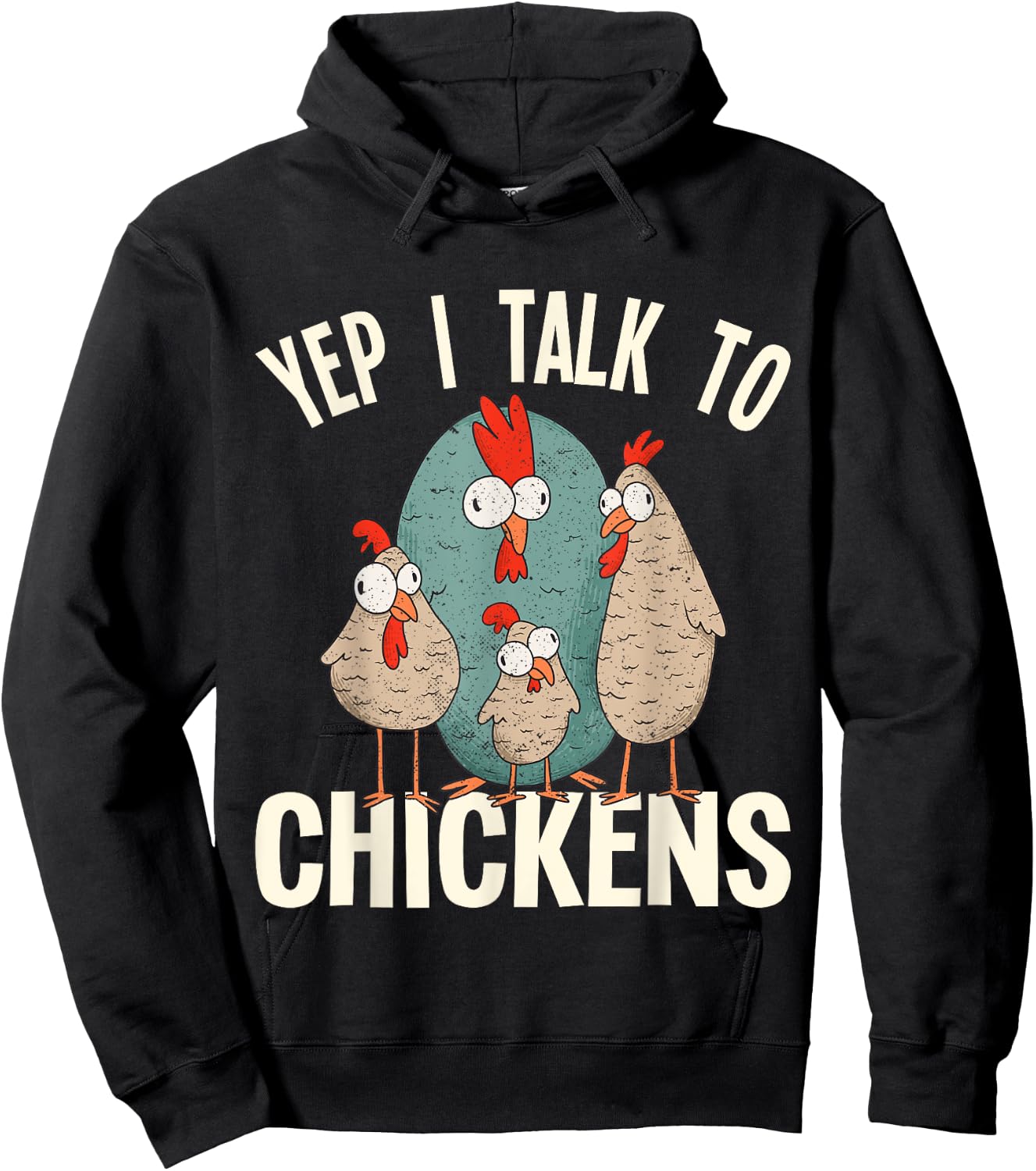 Chicken - Yep i talk to Chickens Hoodie - Hoodie | Black