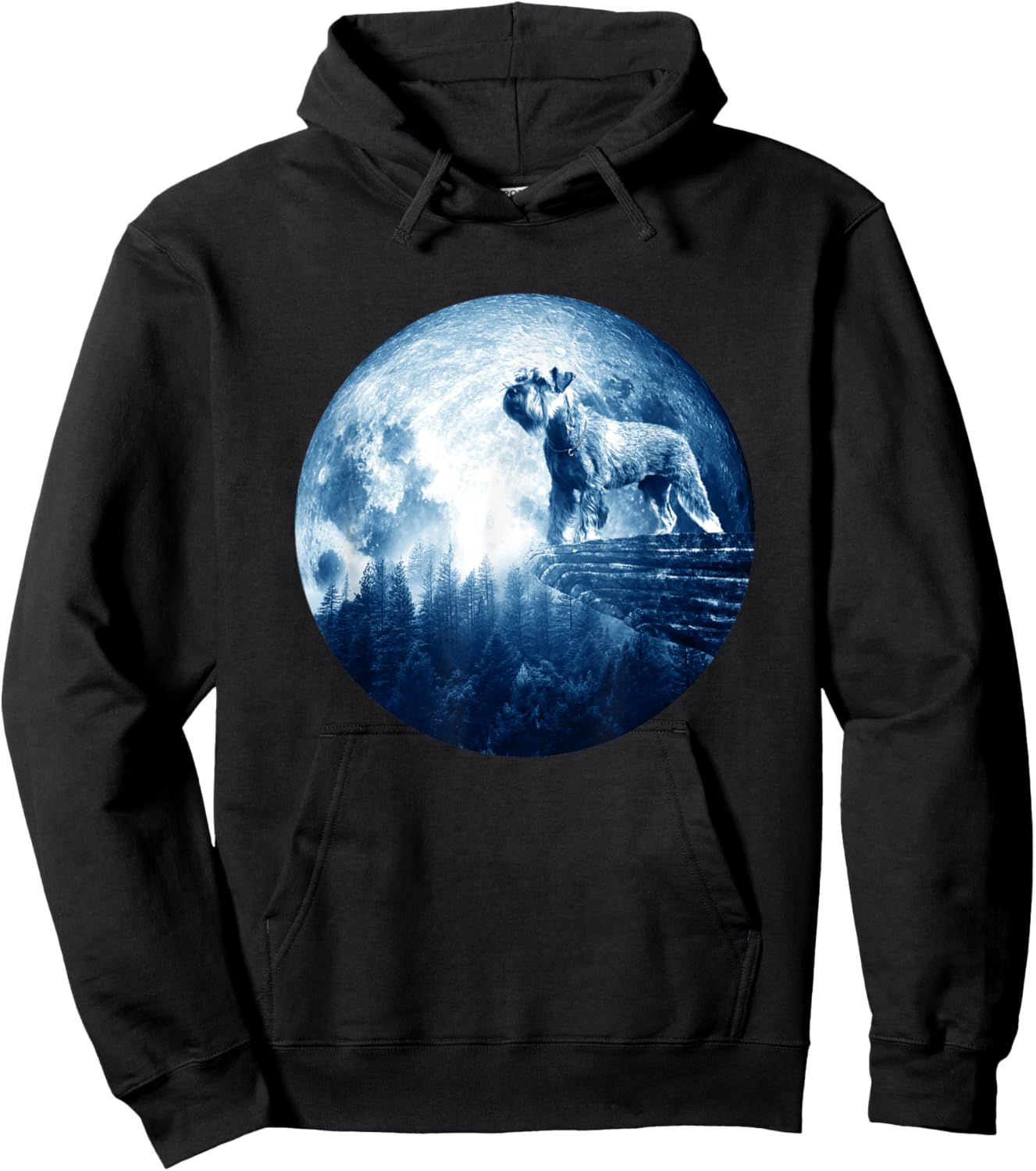 Standard Schnauzer Dog Moon Dog Mom Dad Women Men Dog Lovers Hoodie - Hoodie | Black