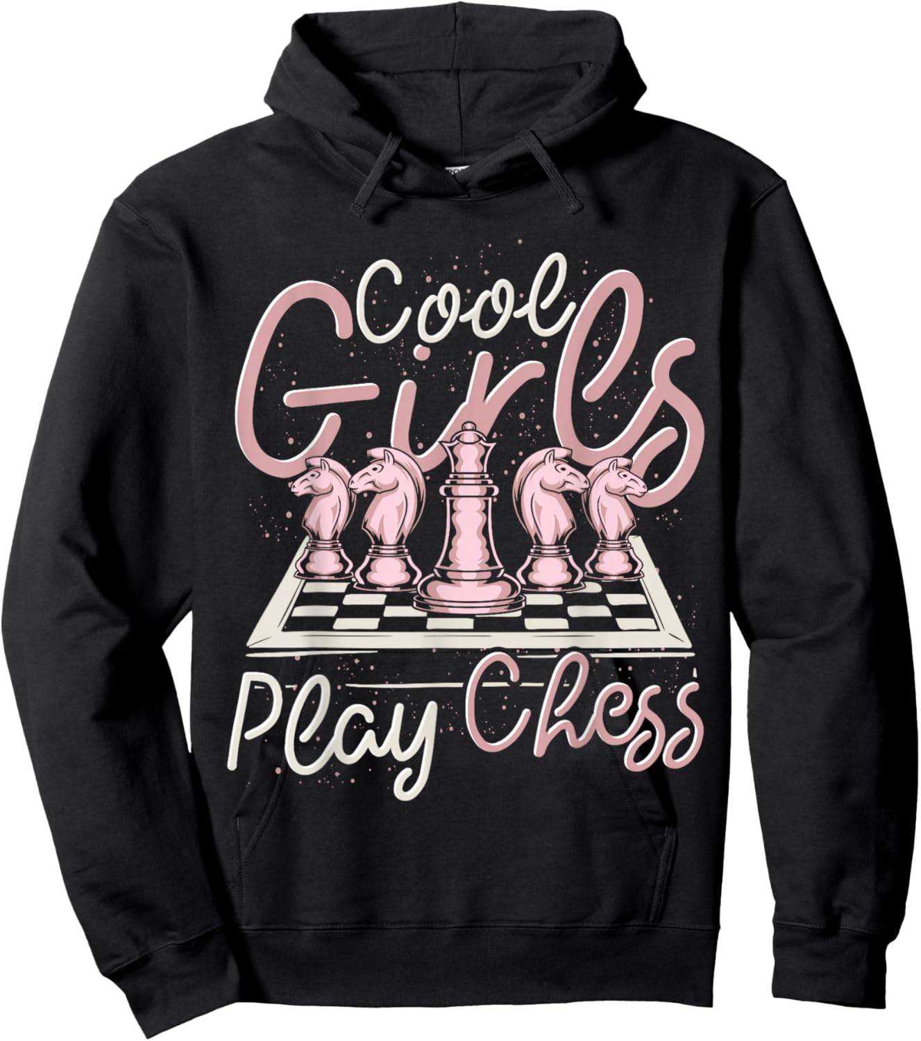 Schachfiguren Coole Mädchen Schachbrett Lustiges Schach Hoodie - Hoodie | Black