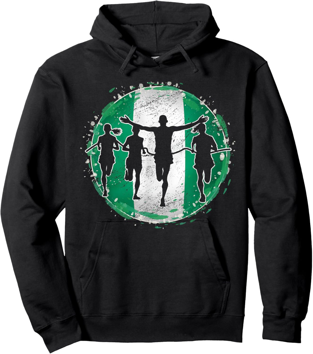 Running Marathon Runners Nigeria Nigerian Flag Nigeria Hoodie - Hoodie | Black