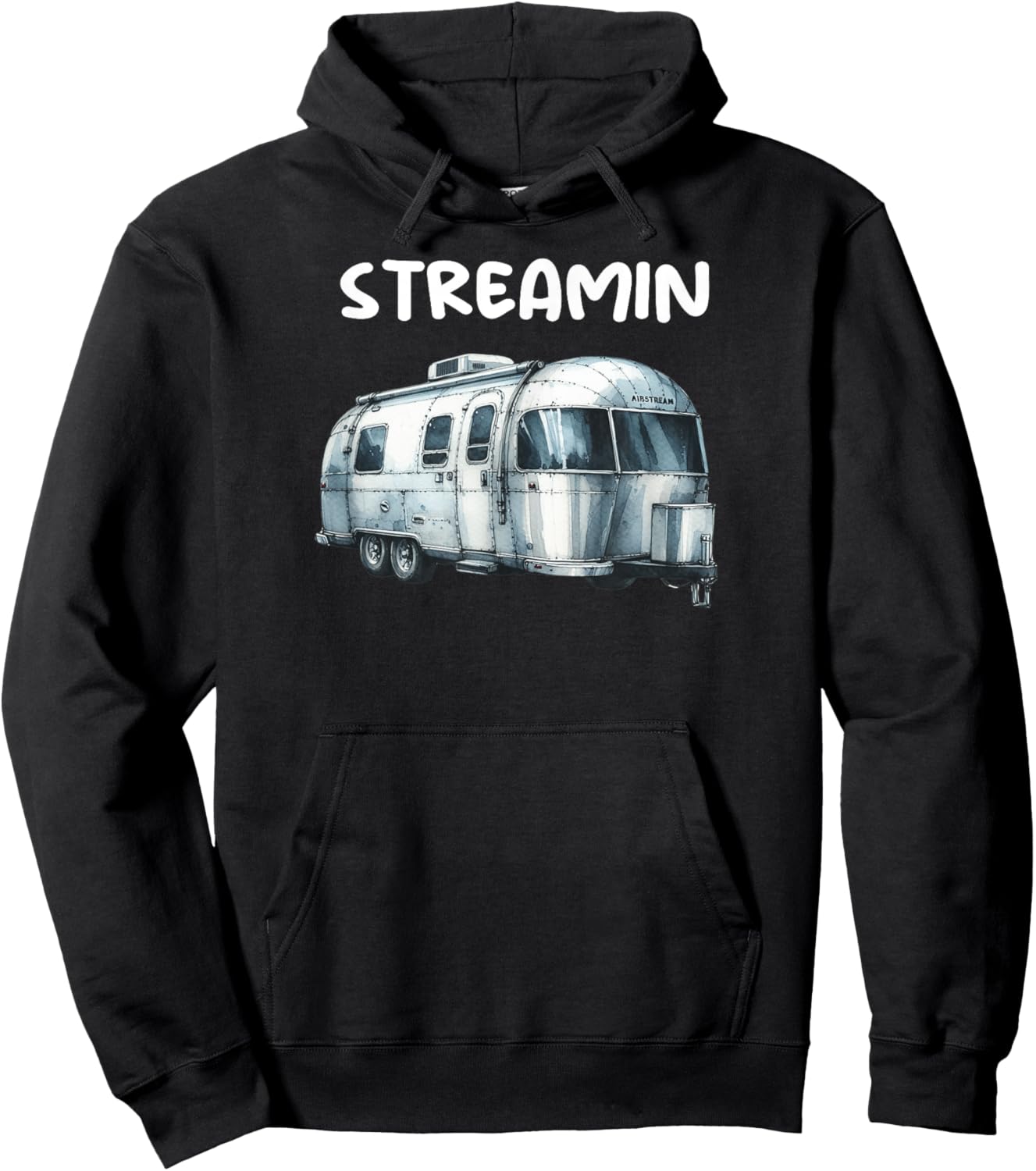Great Retro Vintage Airstream Funny Camping Hoodie - Hoodie | Black