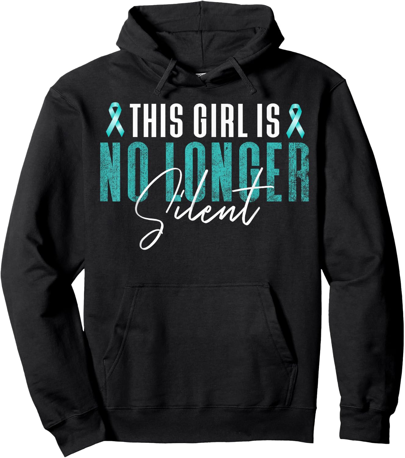 No Longer Silent Sexual Harassment Assault Awareness graphic Hoodie - Hoodie | Black