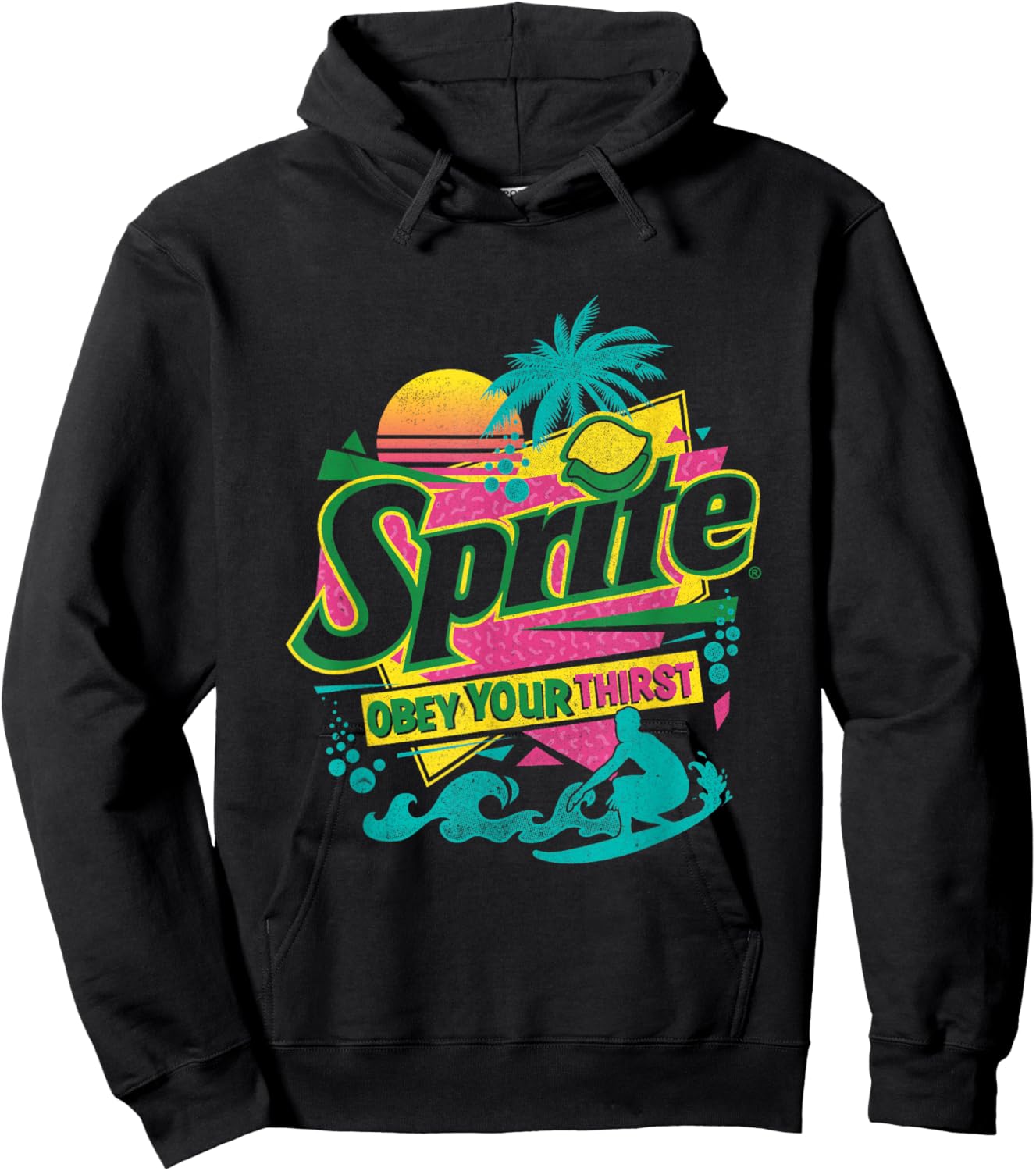 Sprite Retro 90s Beach Obey Your Thirst Men Women Hoodie - Hoodie | Black