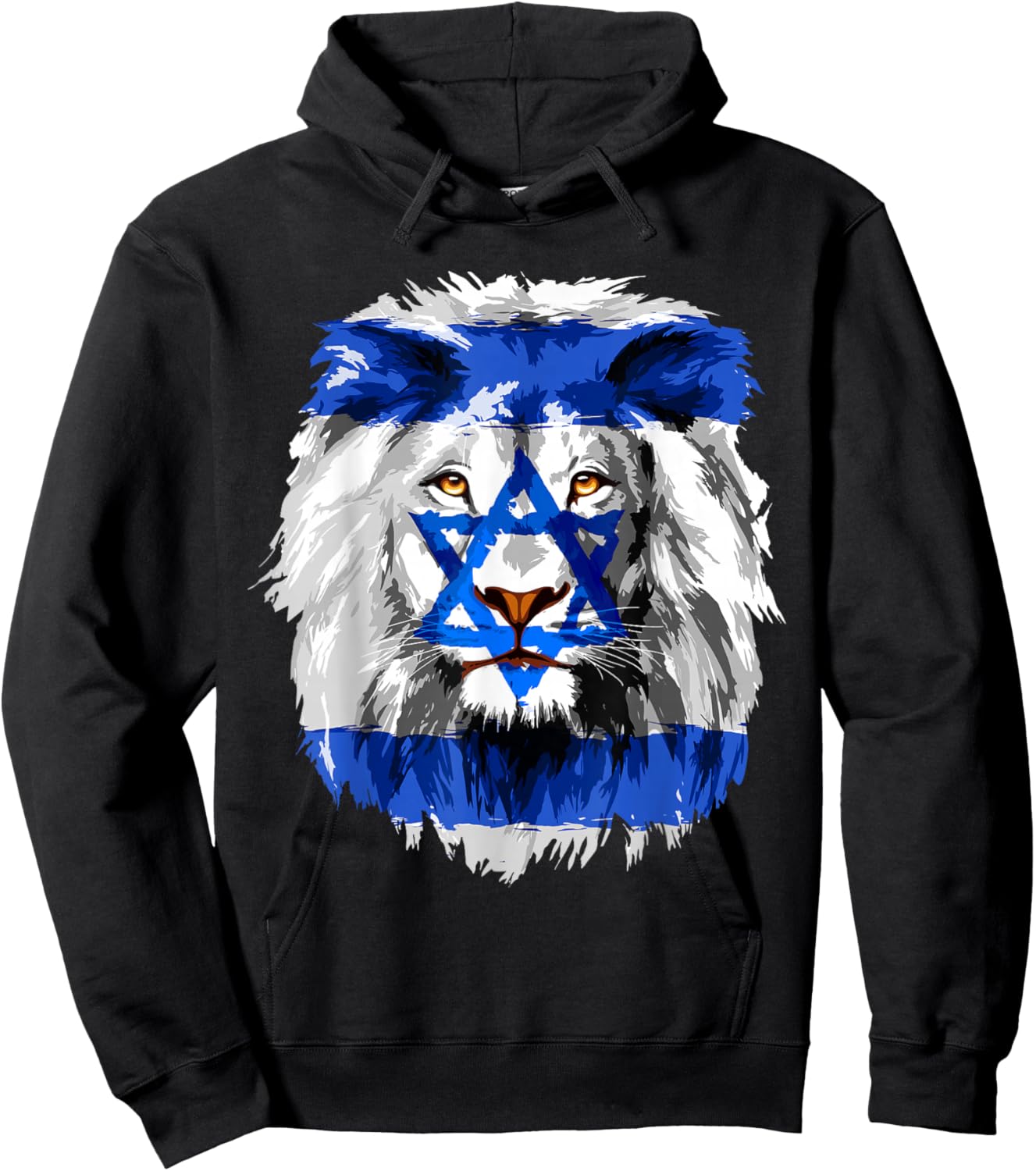 Jew Star Of David Lion Head Patriotic Jewish Flag Kids Men Hoodie - Hoodie | Black
