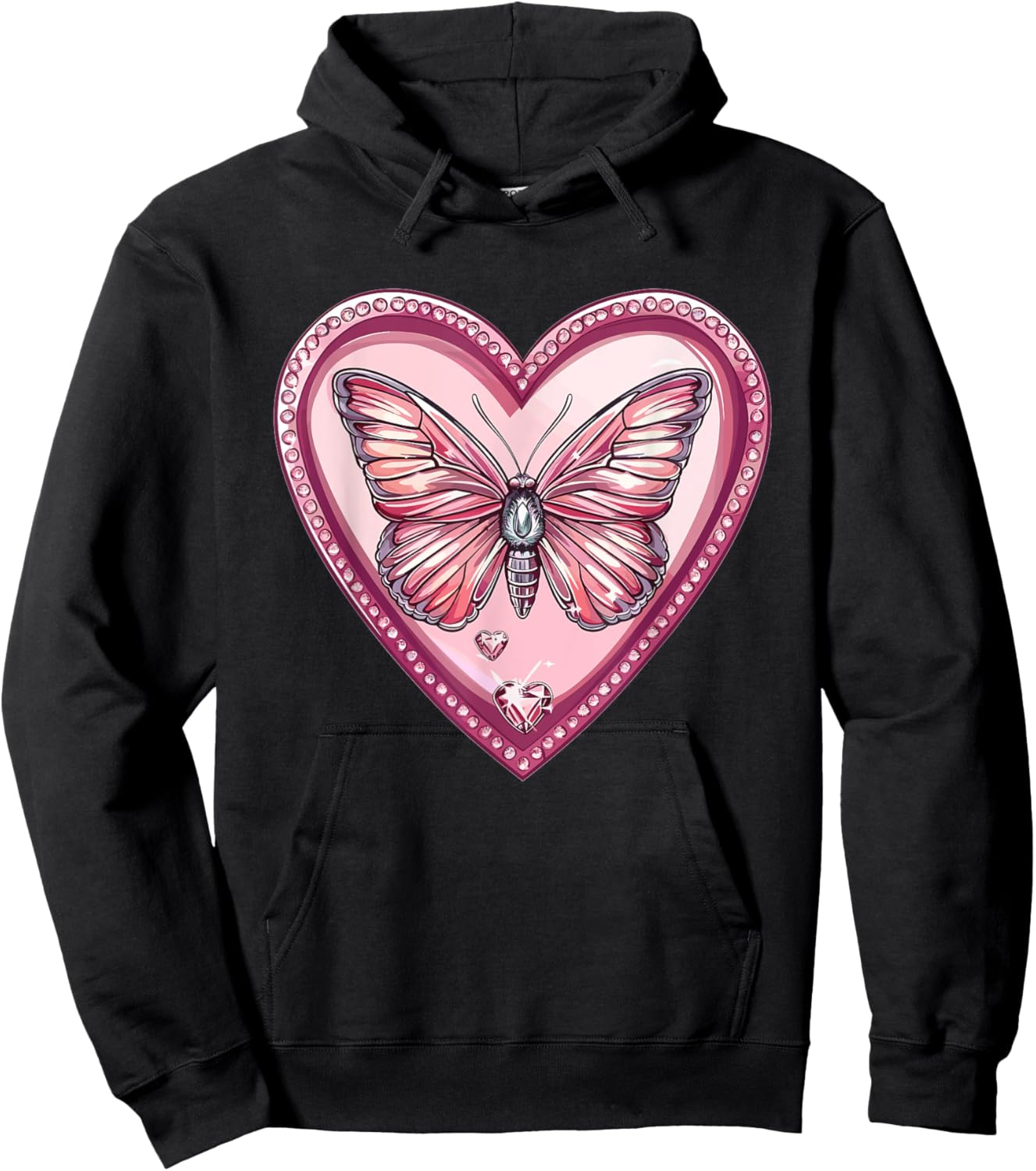 Colorful Butterfly With Heart I Butterfly Hoodie - Hoodie | Black