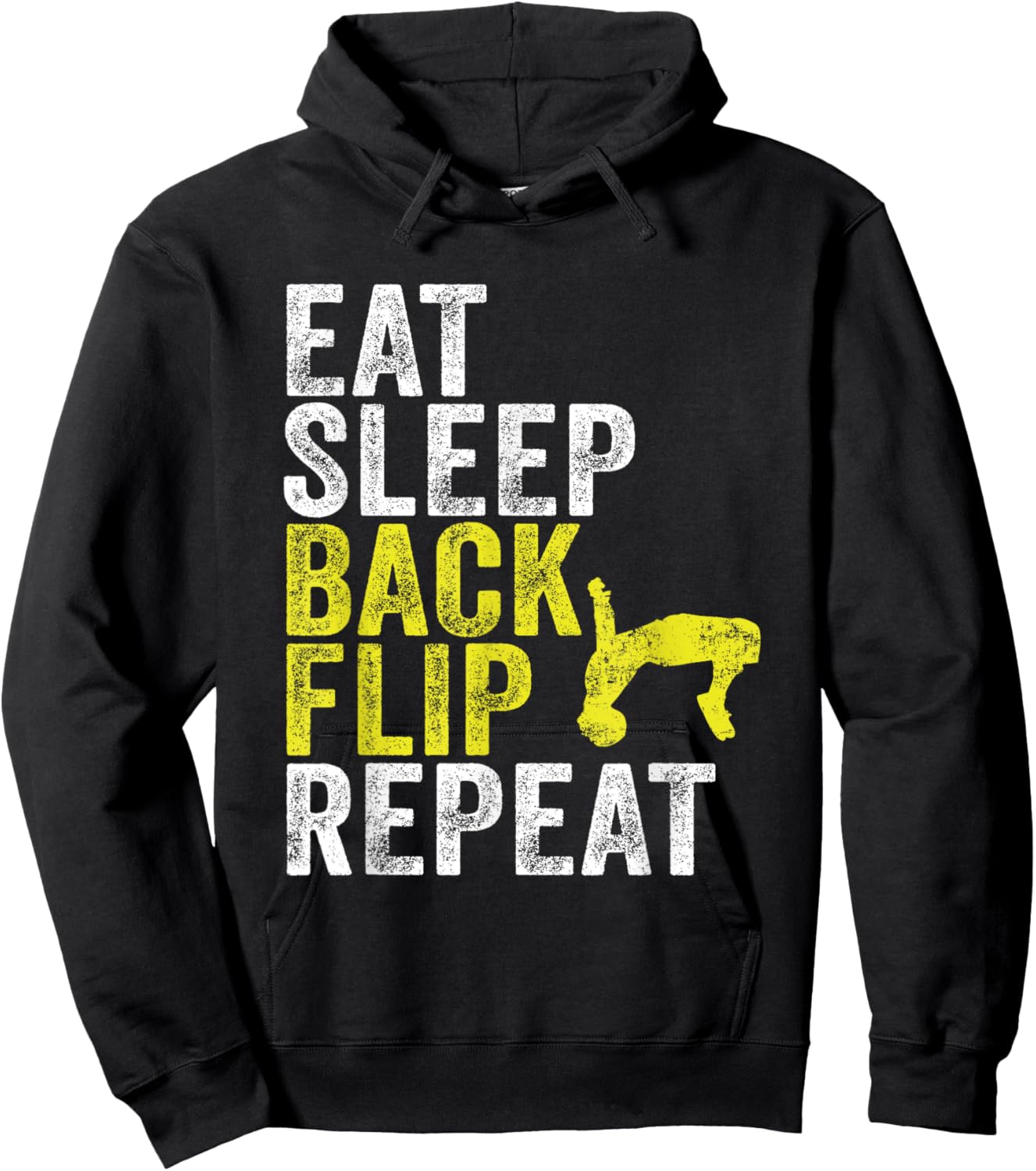 Eat Sleep Backflip Repeat Parkour Acrobatics Gymnastics Hoodie - Hoodie | Black