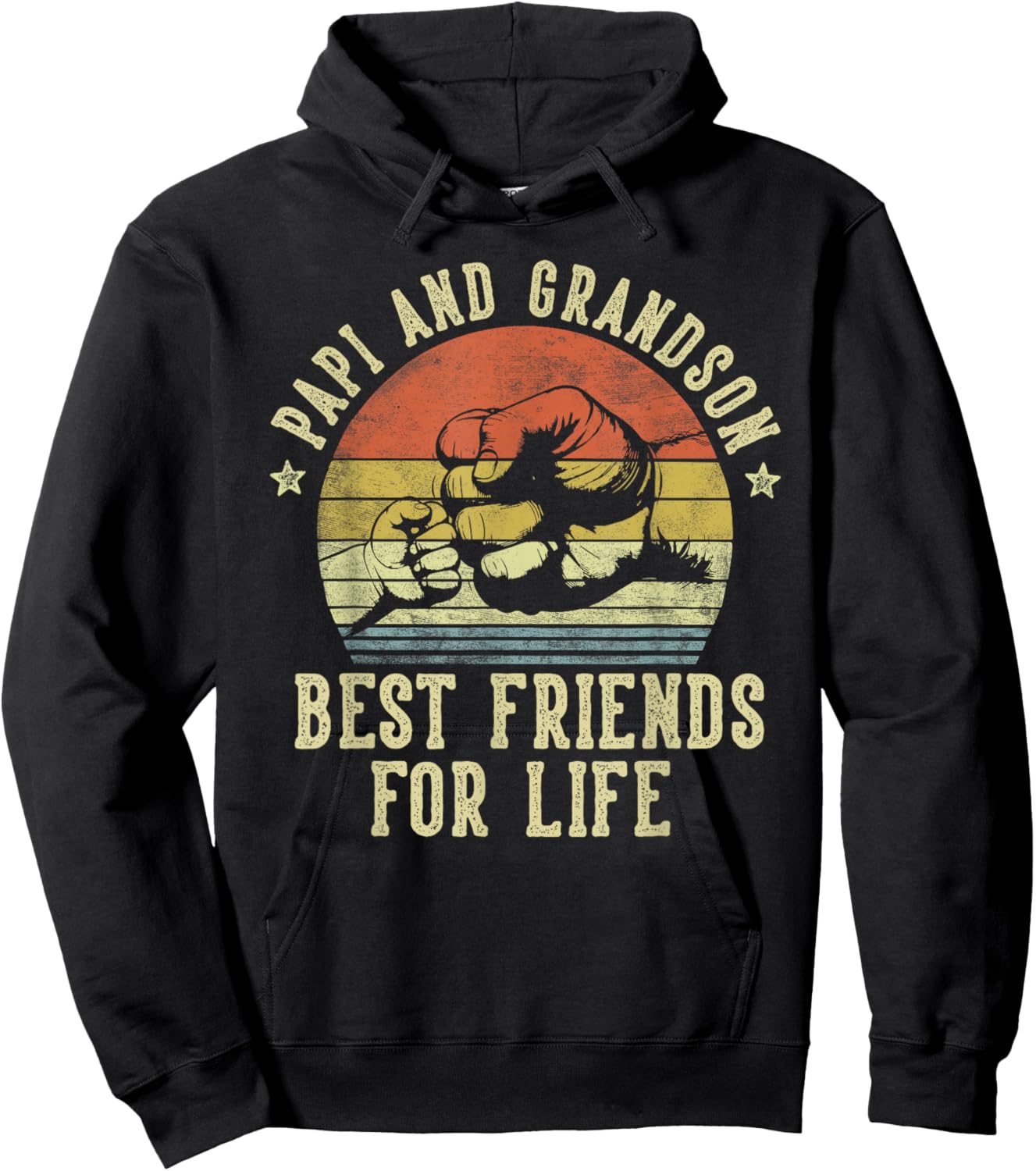 Papi and Grandson Best Friends for Life Funny Papi Hoodie - Hoodie | Black