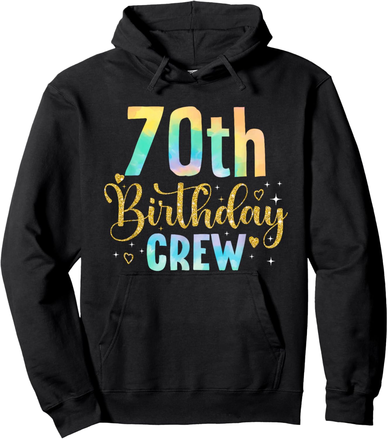 70 Years Old Birthday Party Group Family 70th Birthday Crew Hoodie - Hoodie | Black