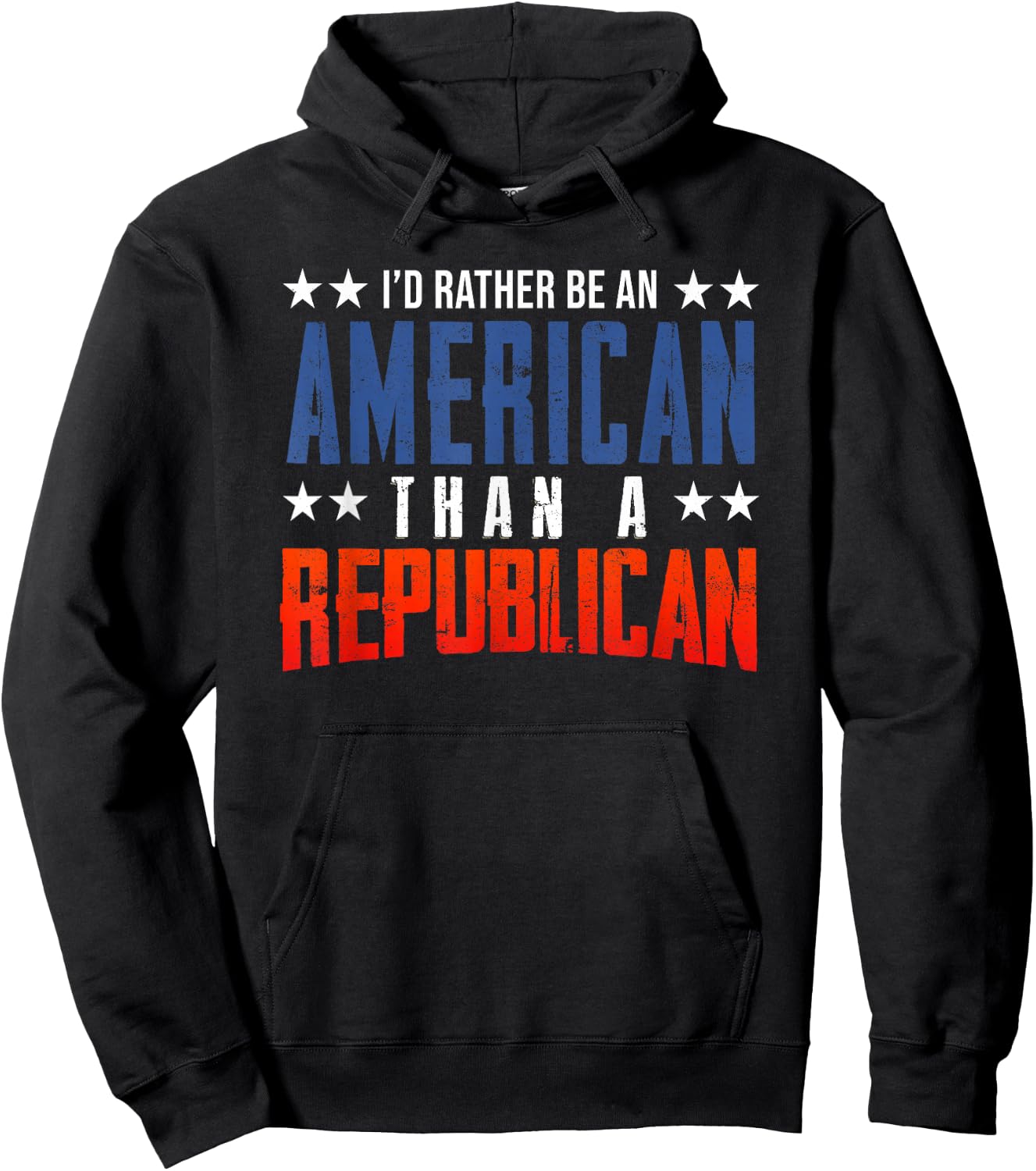 I'd Rather be an American than a Republican Shirt Hoodie - Hoodie | Black