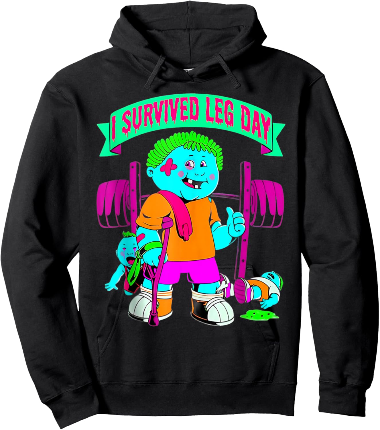 I Survived Leg Day Weightlifting Bodybuilding Fitness Gym Hoodie - Hoodie | Black