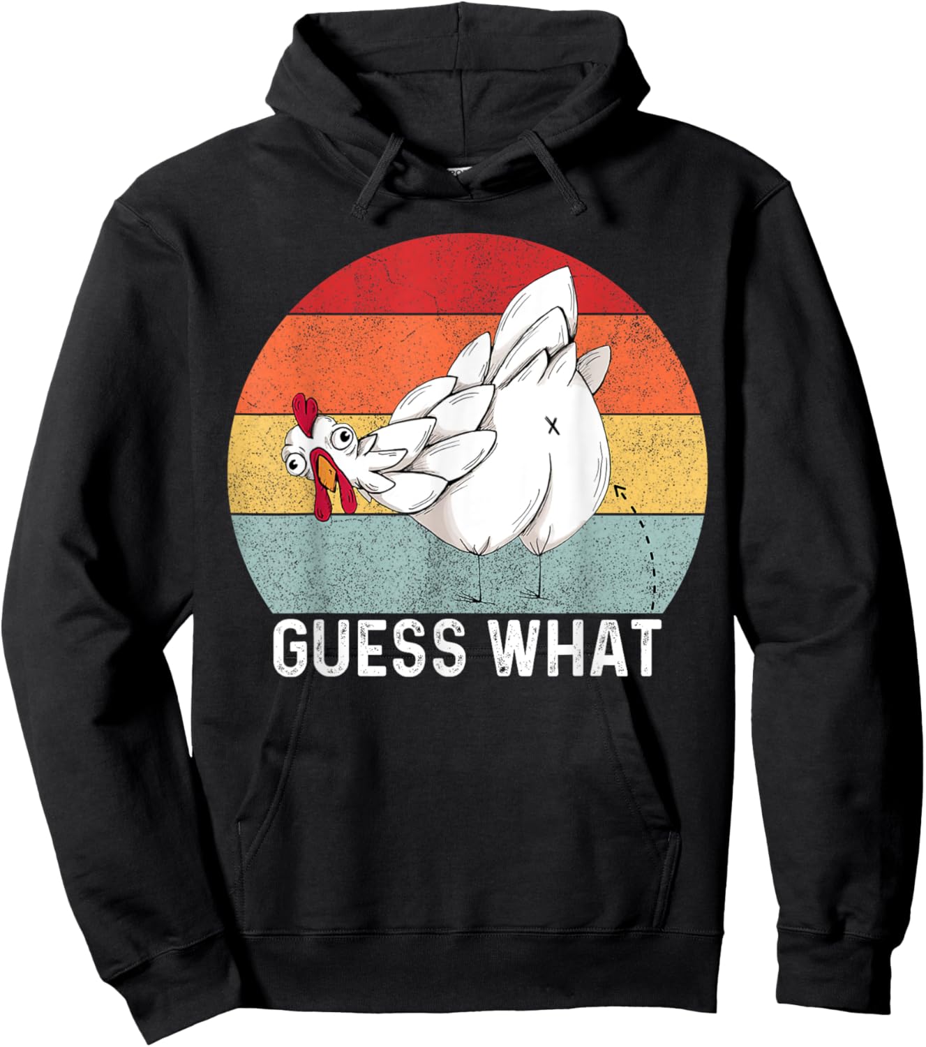 Guess What Chicken Butt Funny Chicken Meme Chicken Lovers Hoodie - Hoodie | Black