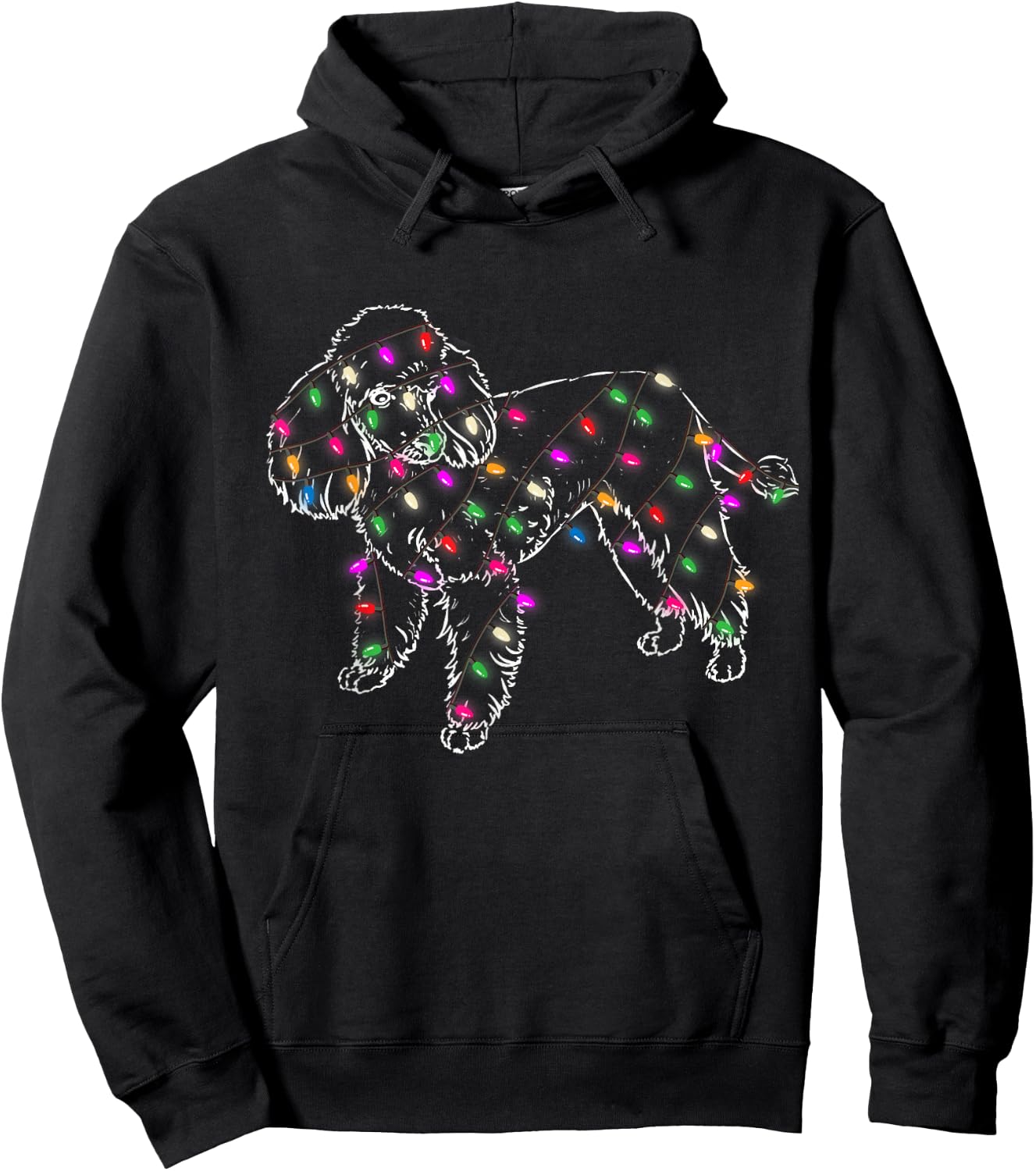 Funny Poodle Dogs Light Christmas Pet Animal Dog Gifts Men Women Kids Hoodie - Hoodie | Black