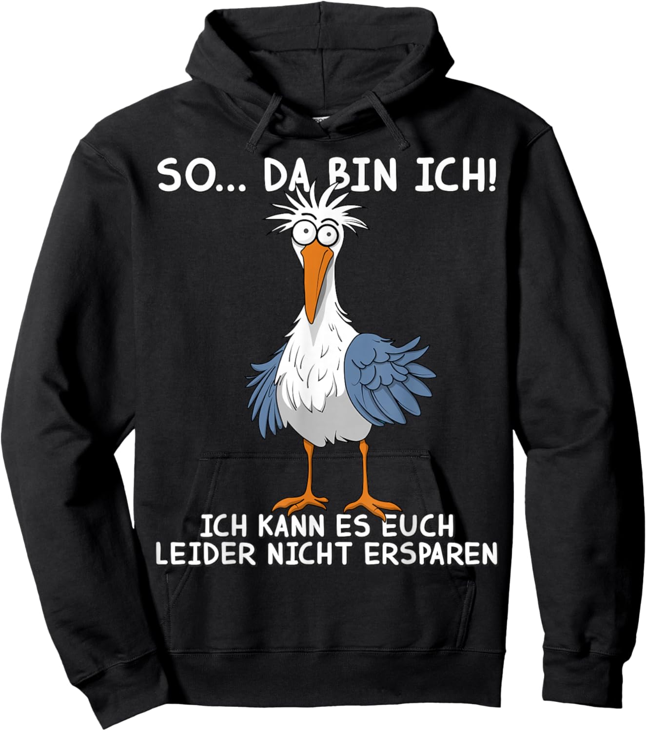 Funny Sprüch Lustige Männer Damen Möwe So Da Bin Ich Hoodie - Hoodie | Black