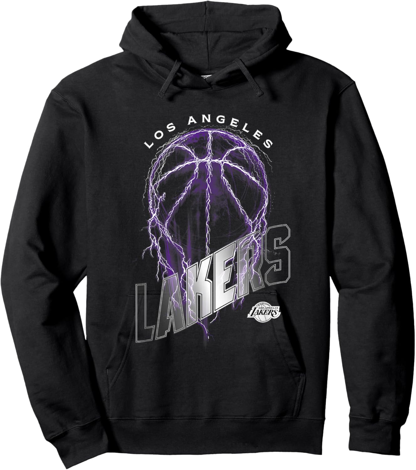 NBA Los Angeles Lakers Lightning Bolt Basketball Logo Hoodie - Hoodie | Black